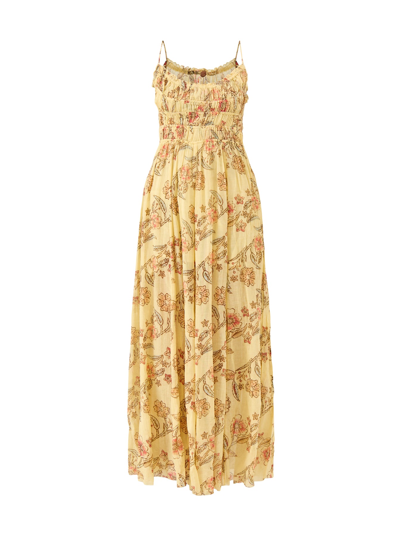 Ciella Printed Smock Dress Yellow