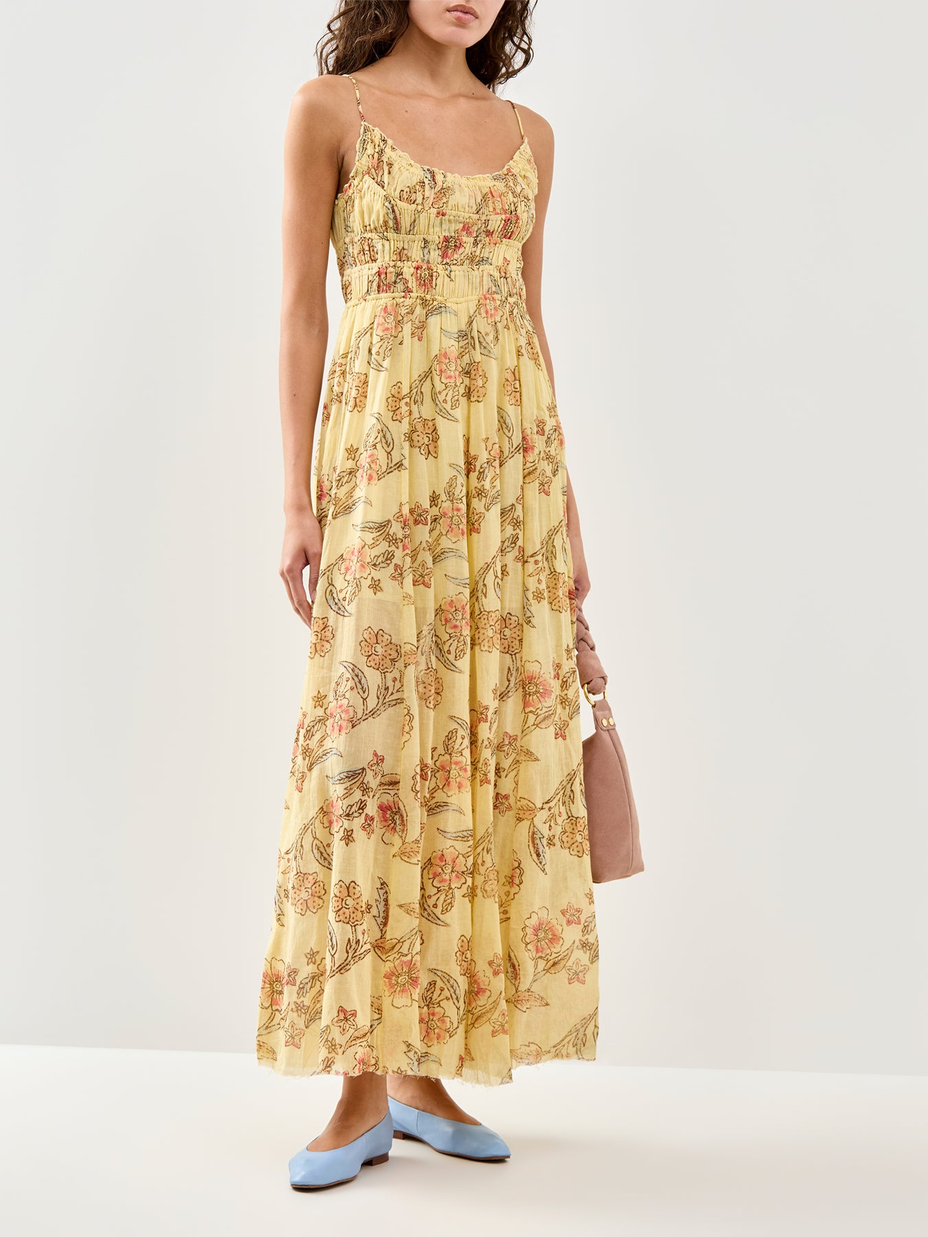 Ciella Printed Smock Dress Yellow