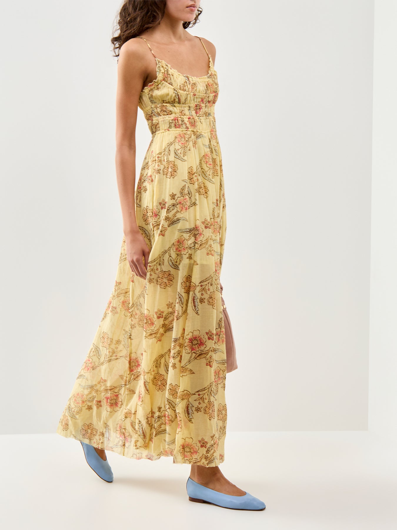 Ciella Printed Smock Dress Yellow