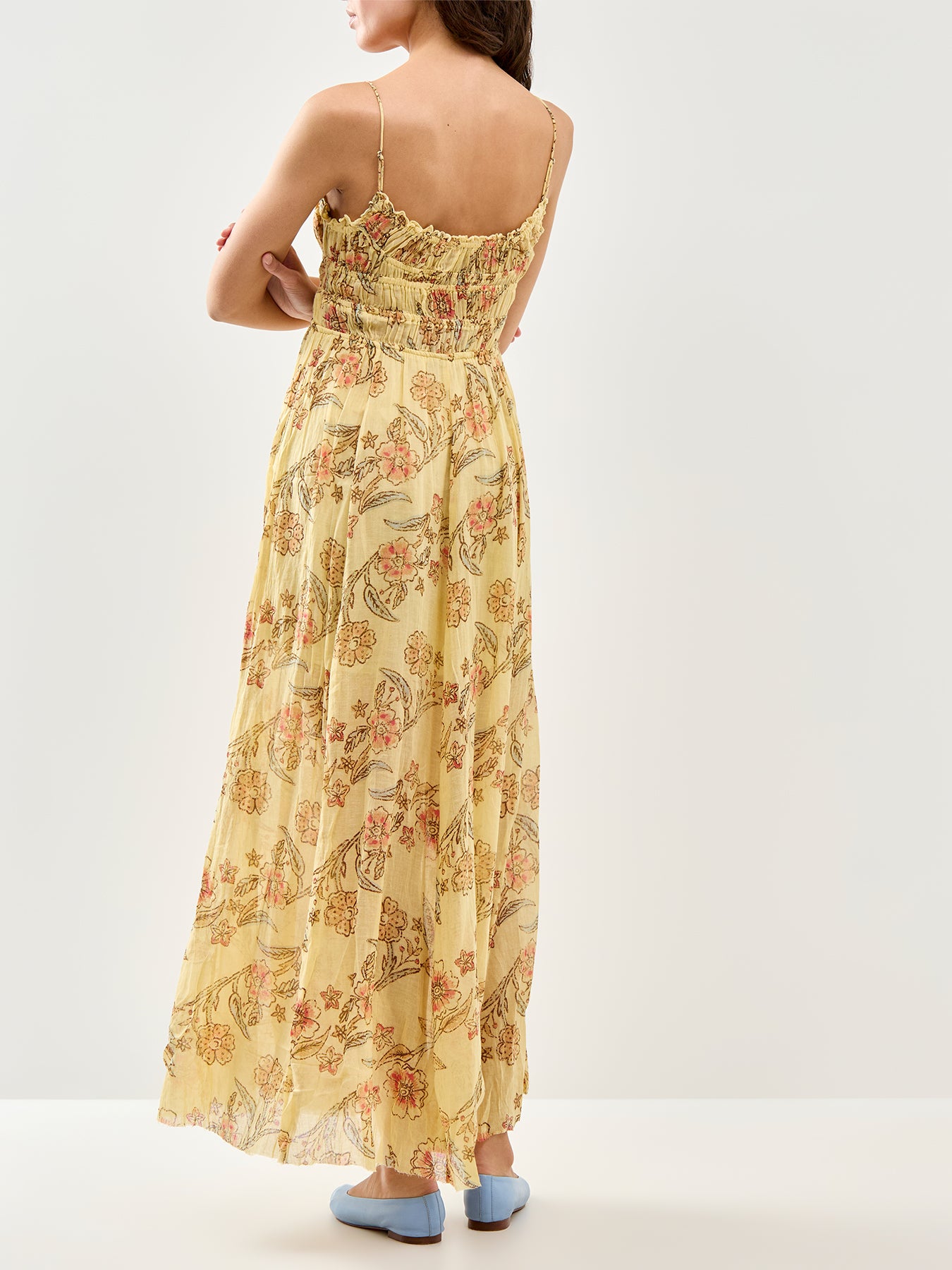 Ciella Printed Smock Dress Yellow