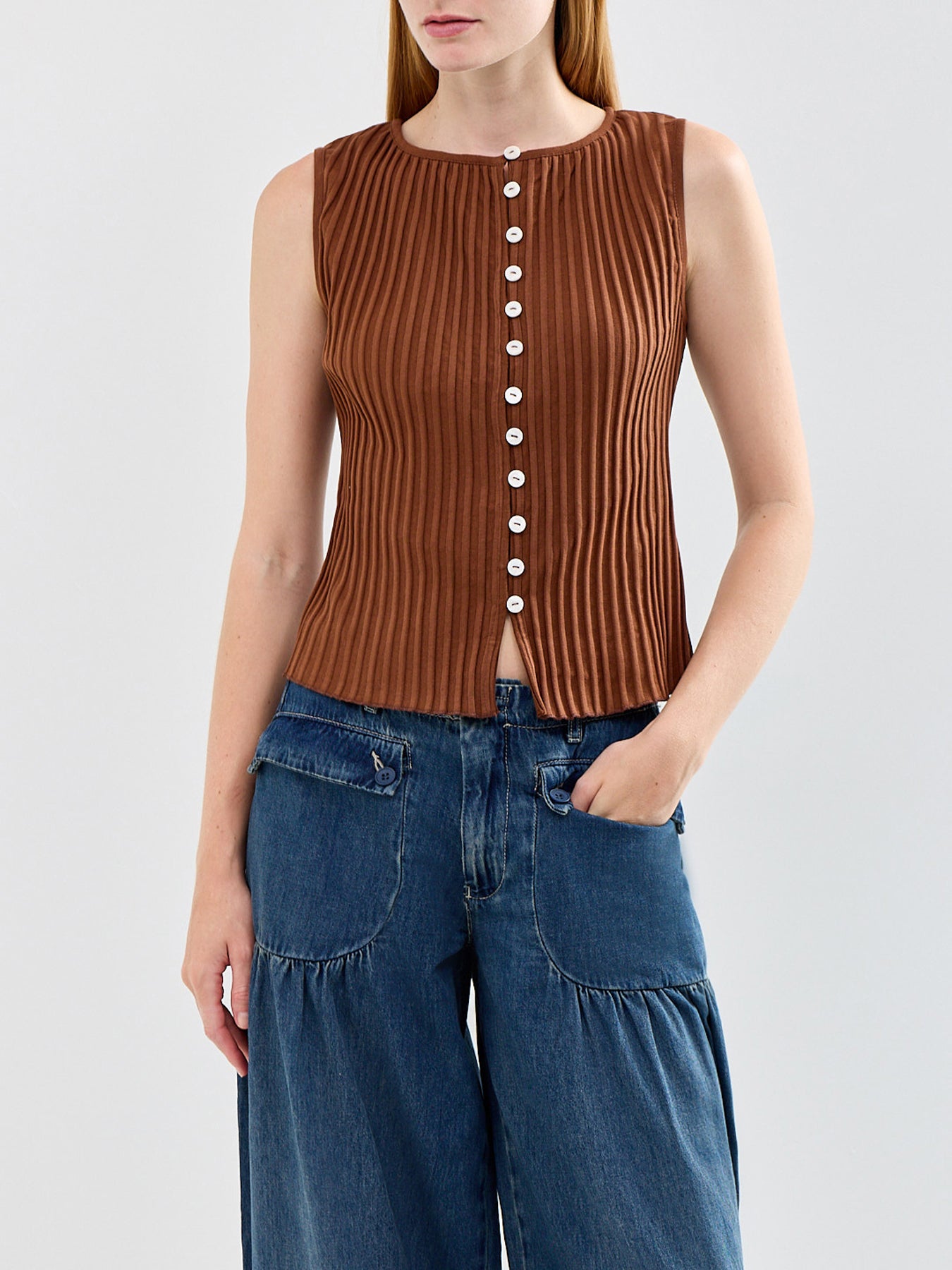 Tilly Vest Honey Brown
