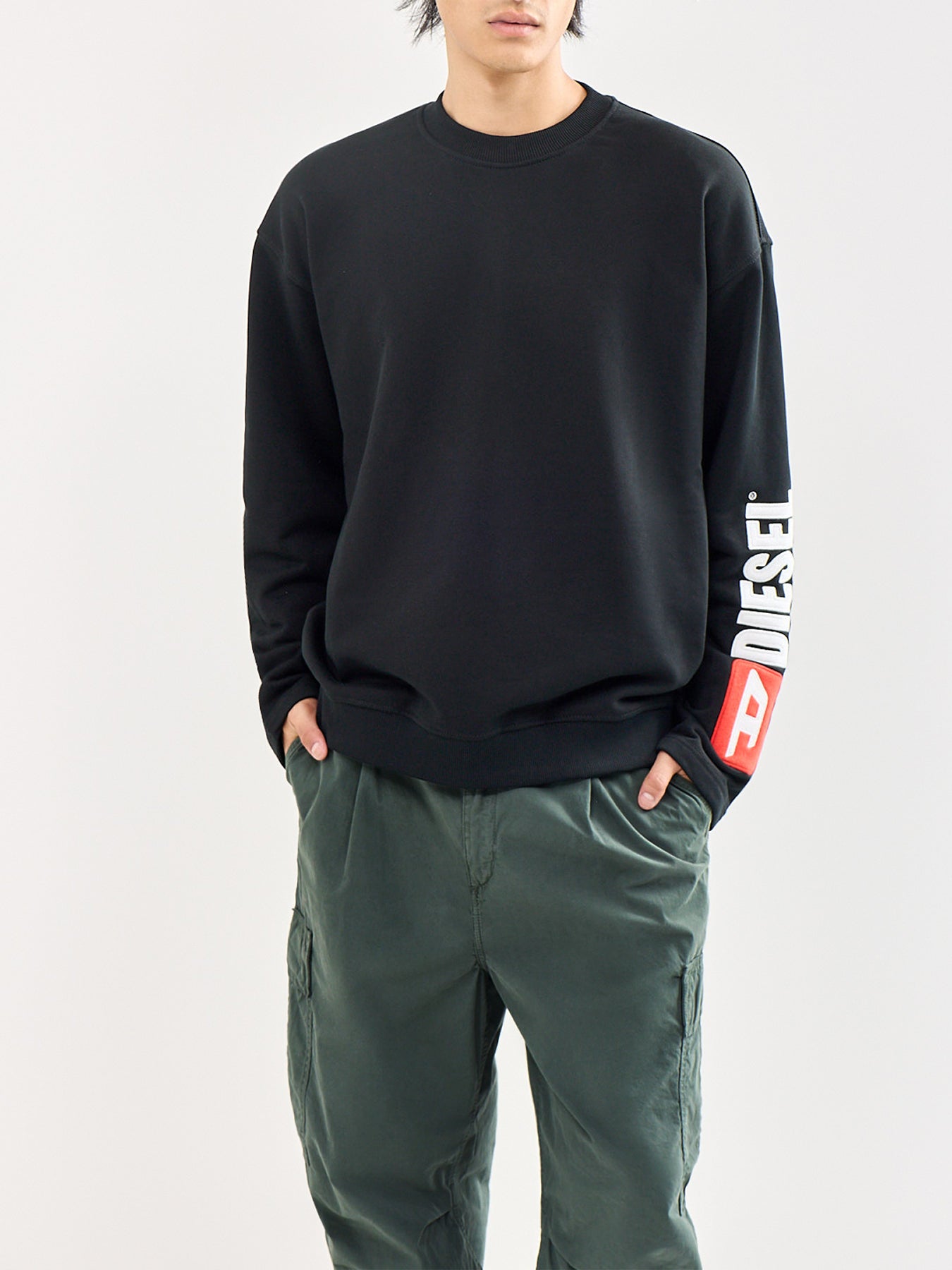 S-BOXT Diesel Logo Sleeve Sweatshirt Black