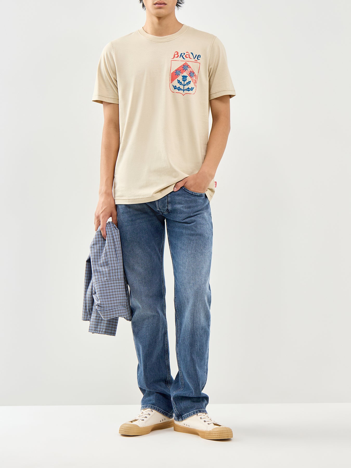 Rave Graphic T-Shirt Beige