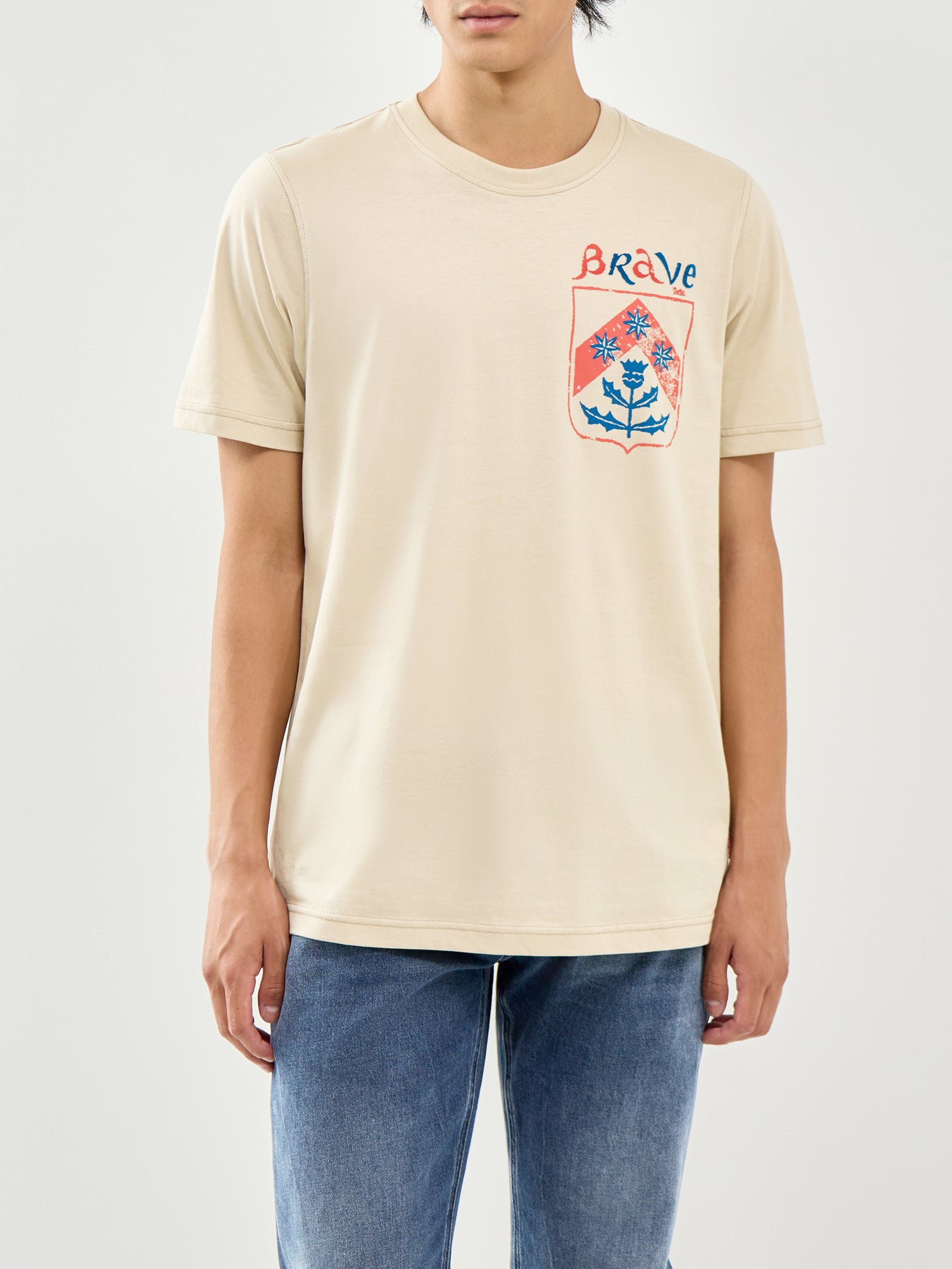 Rave Graphic T-Shirt Beige