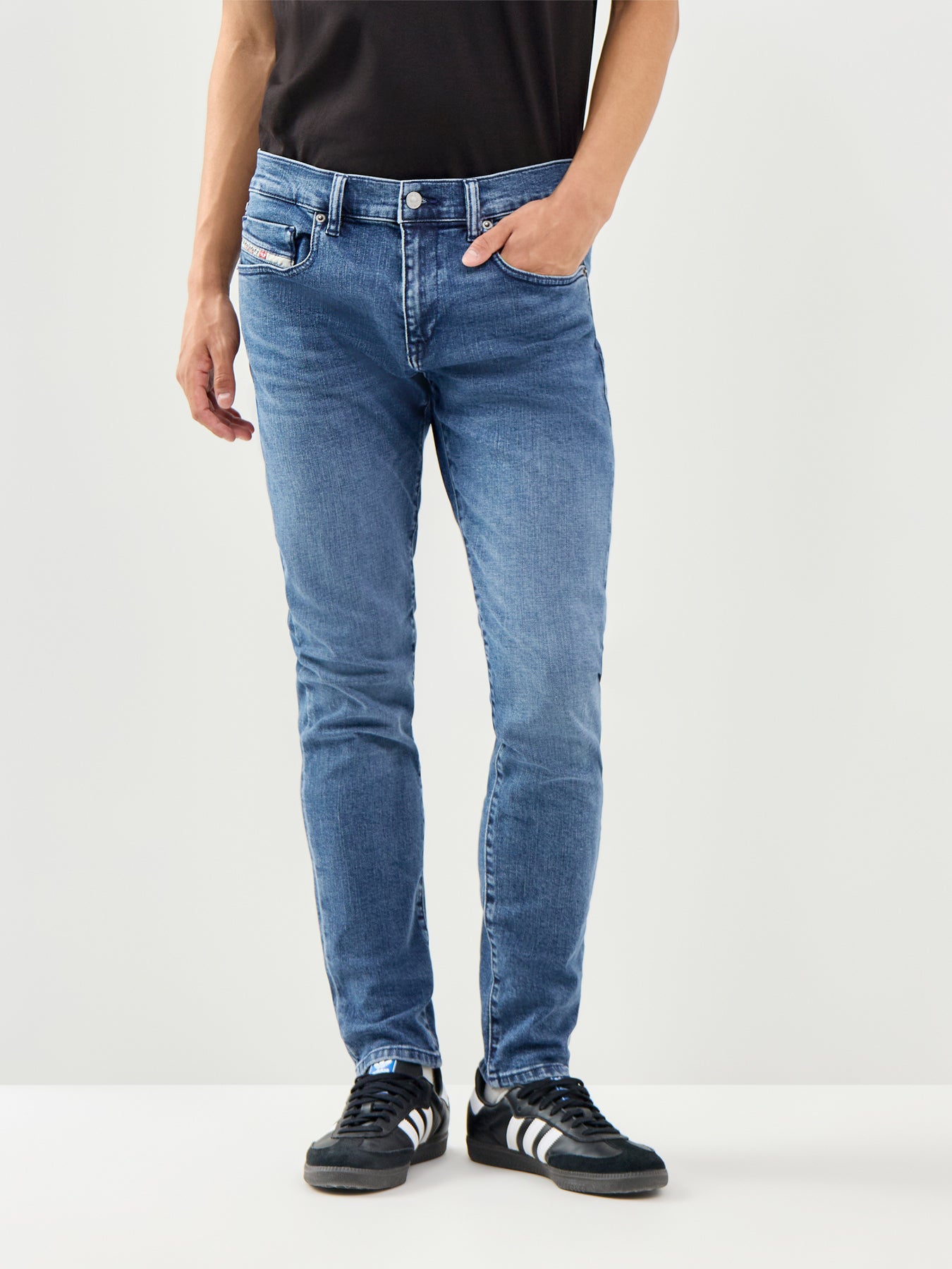 2019 D-STRUKT Slim Fit Jeans Mid Wash Blue