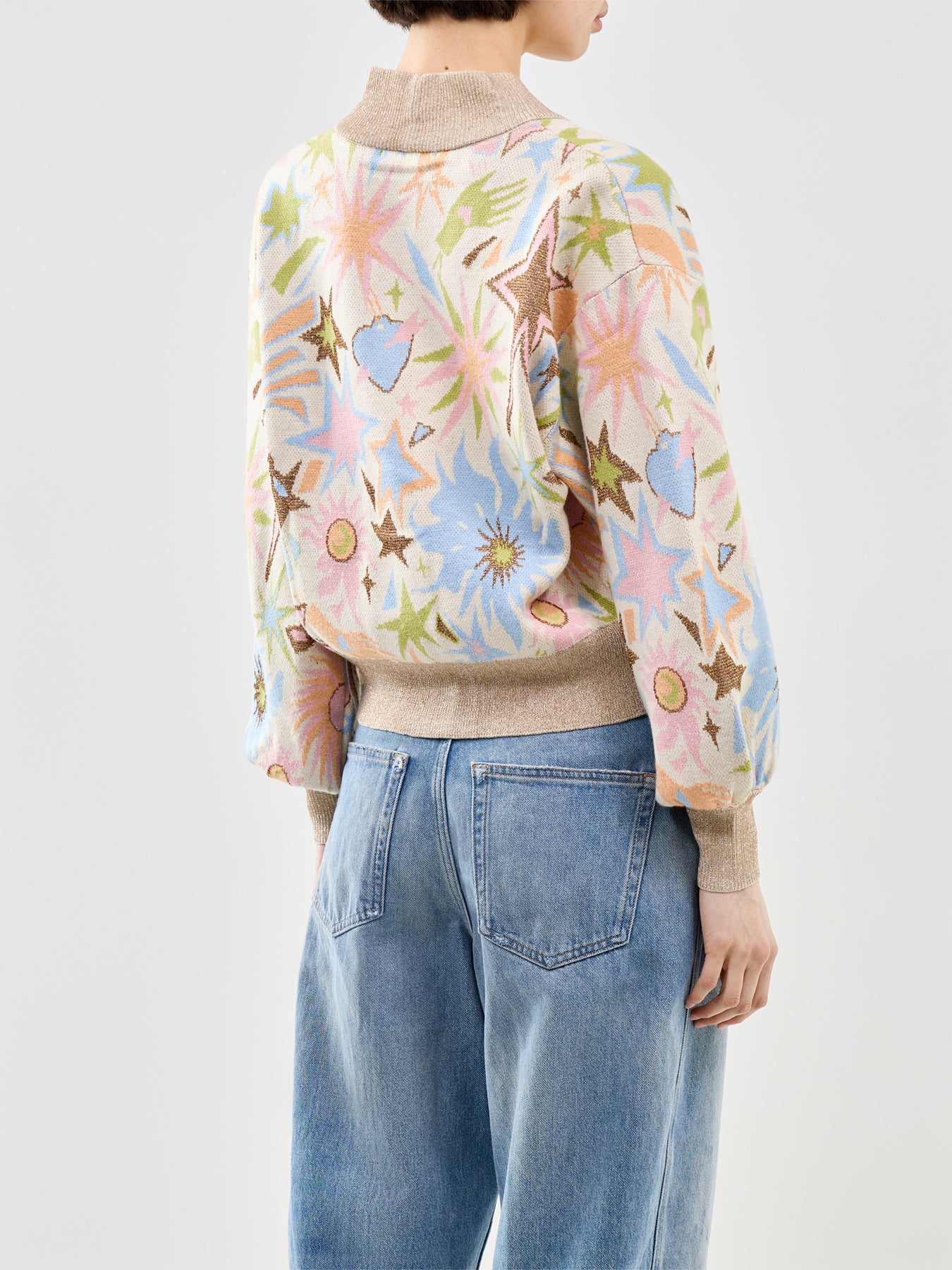 Star Jacquard Knit Bomber