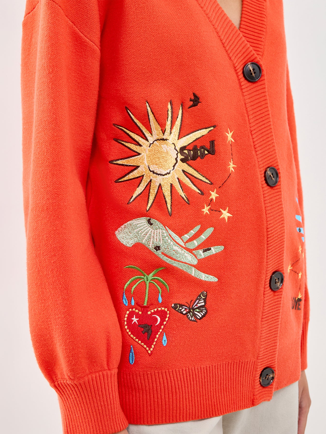 Tomato Celestial Cardigan Red