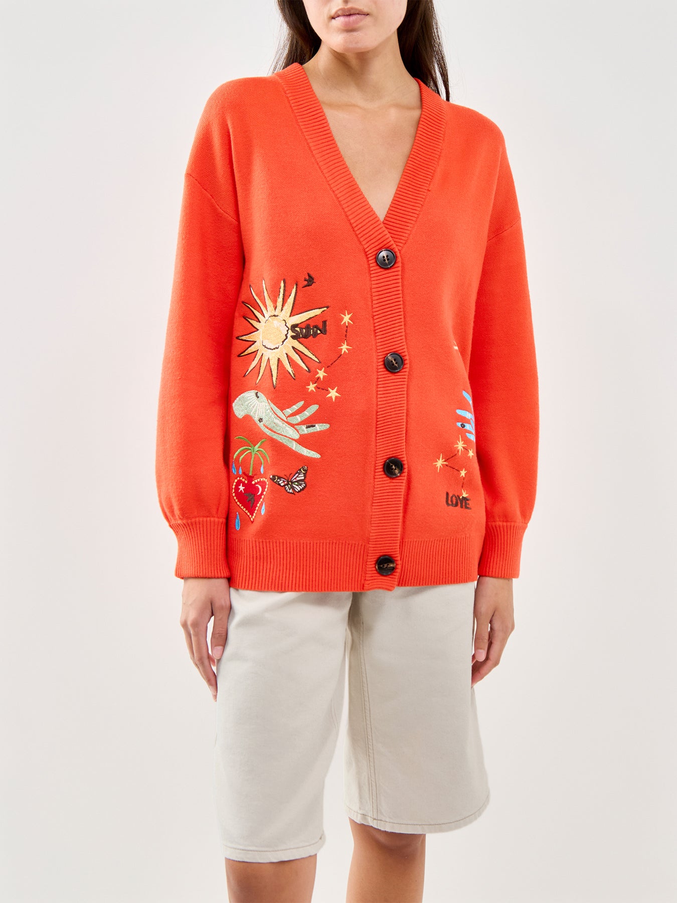 Tomato Celestial Cardigan Red