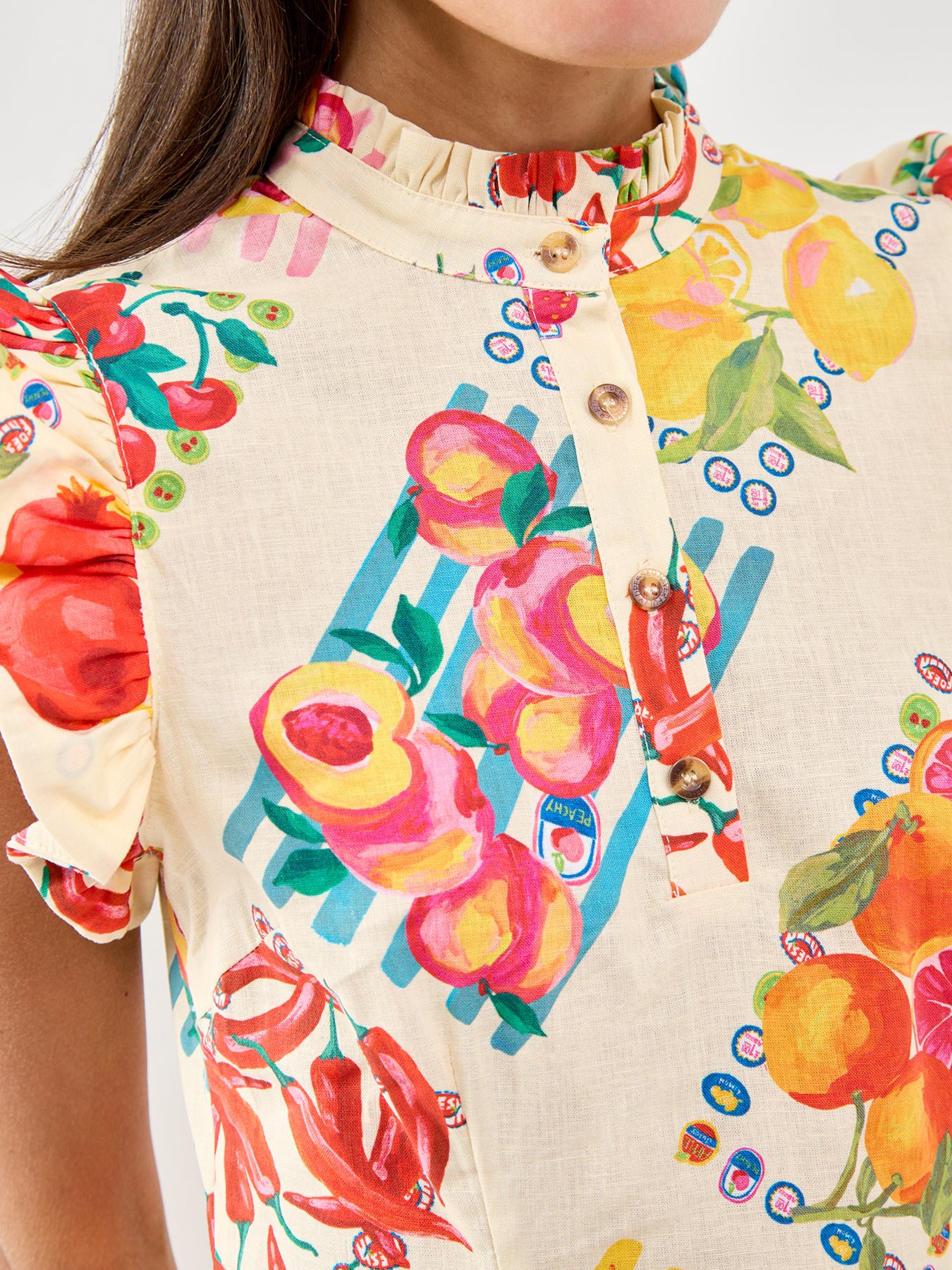 Fruit Sticker Remi Dress Pink