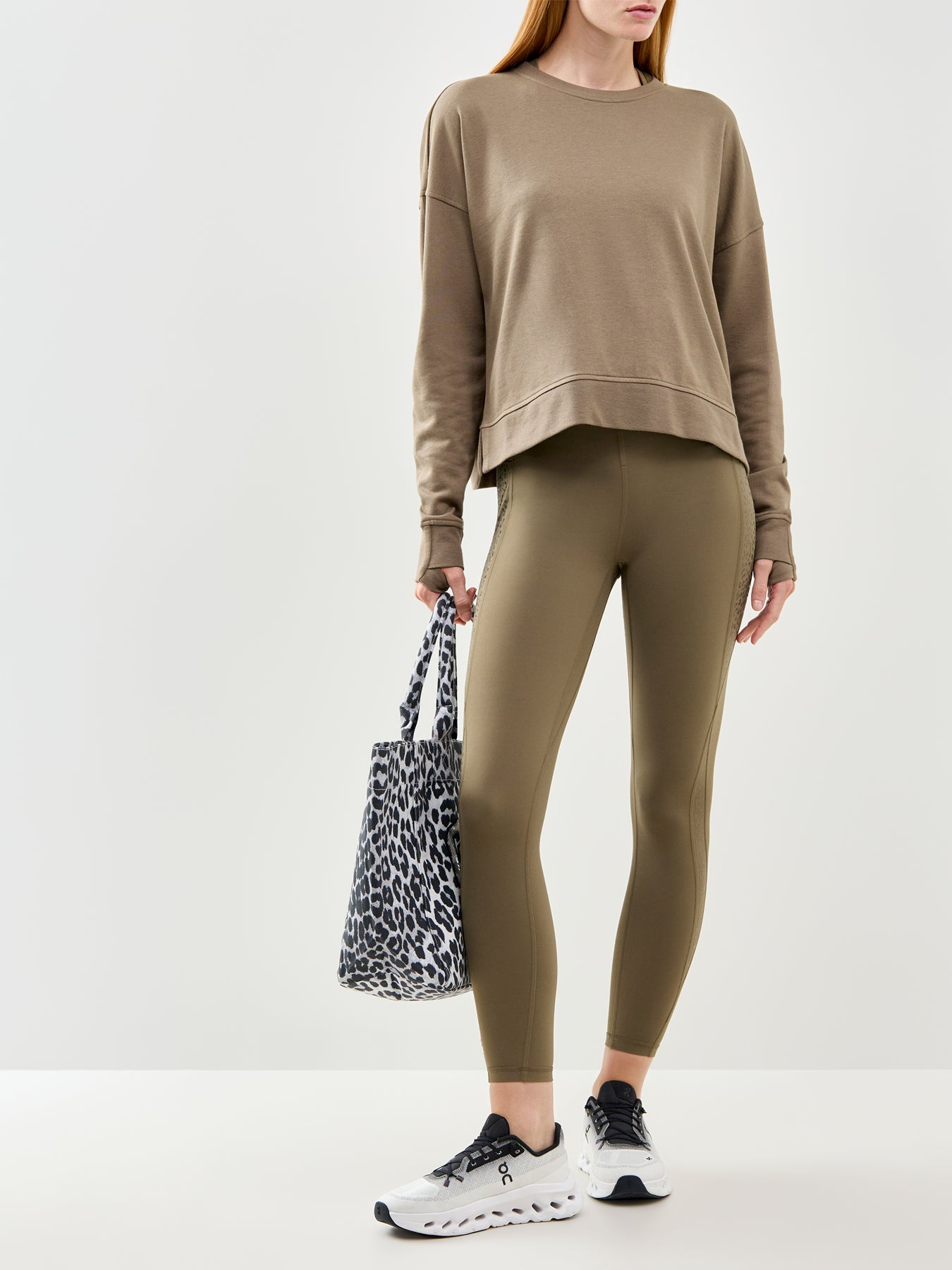 After Class Crop Sweatshirt Khaki