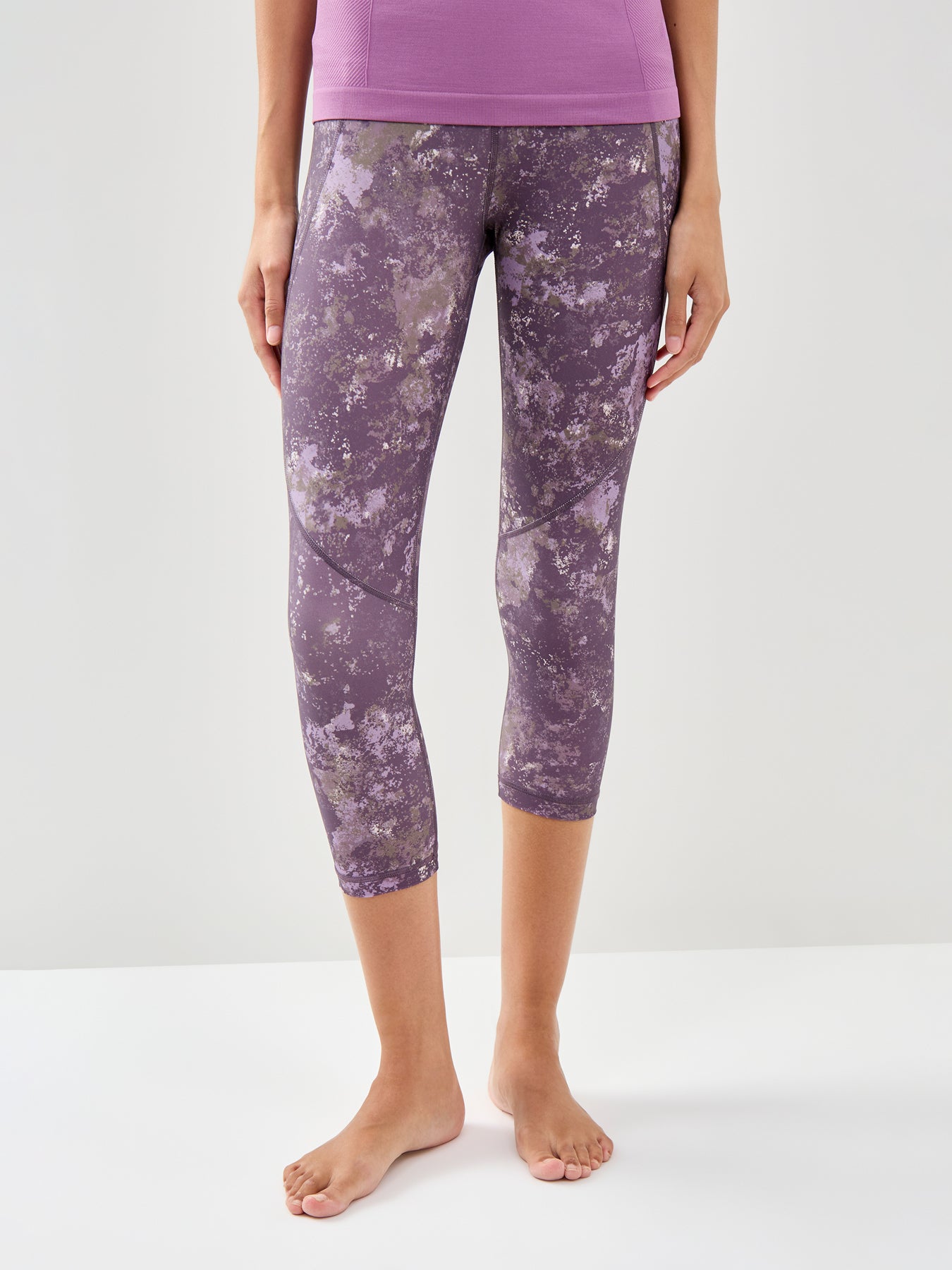Power Cropped Workout Leggings Purple