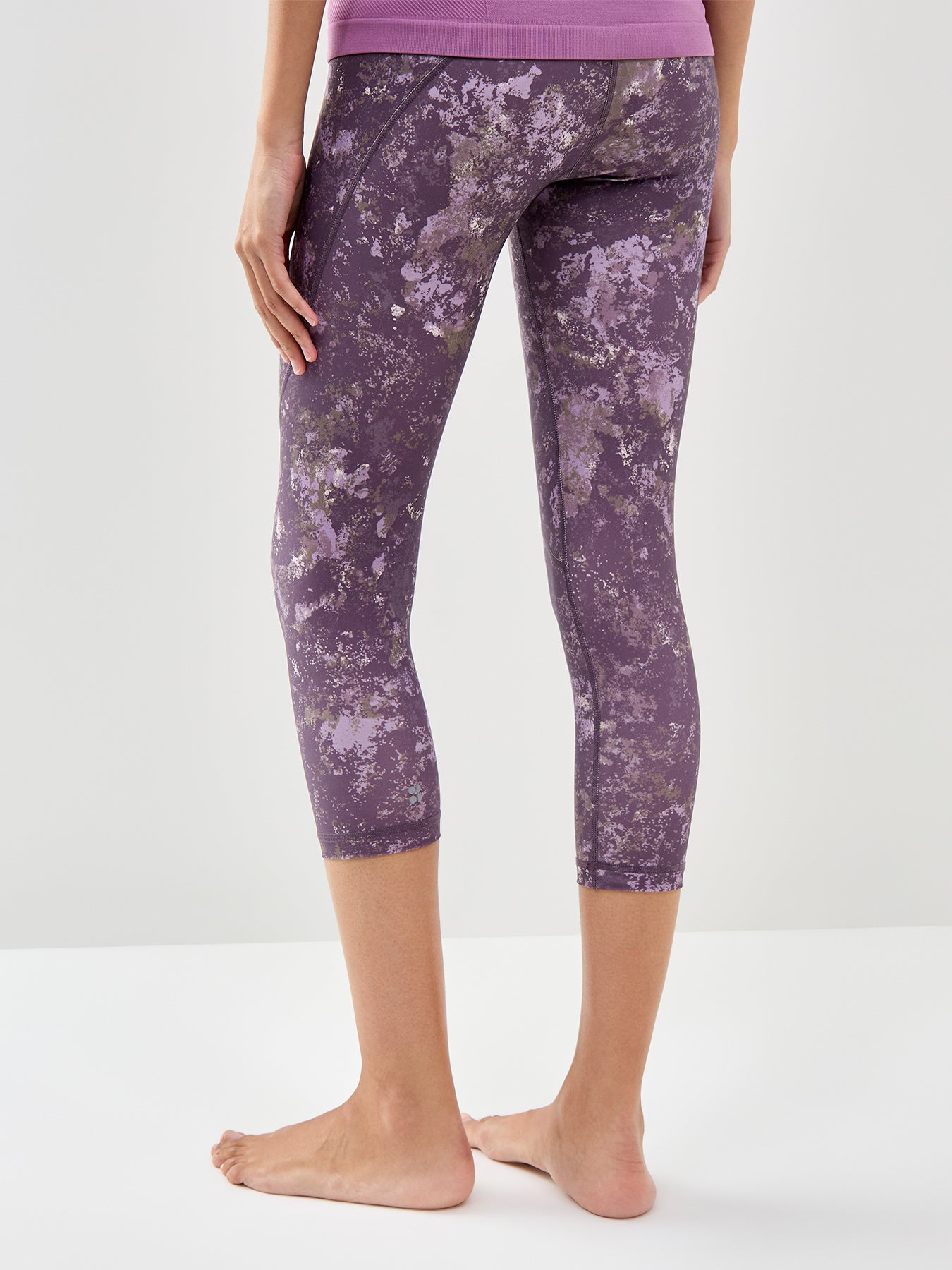 Power Cropped Workout Leggings Purple