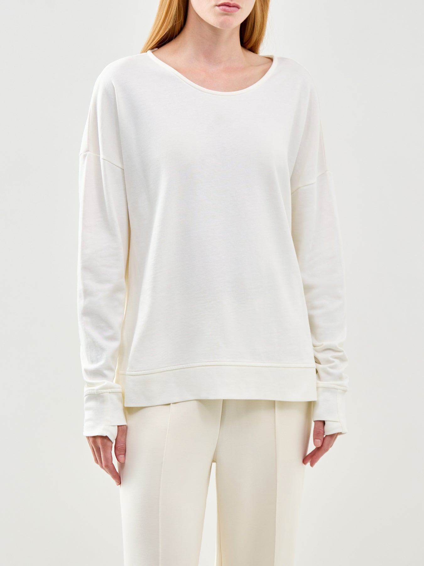 After Class Open Back Tie Sweatshirt White