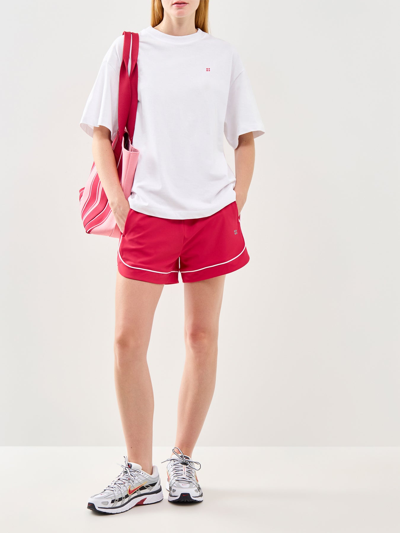 Explorer Track Piped Shorts Red