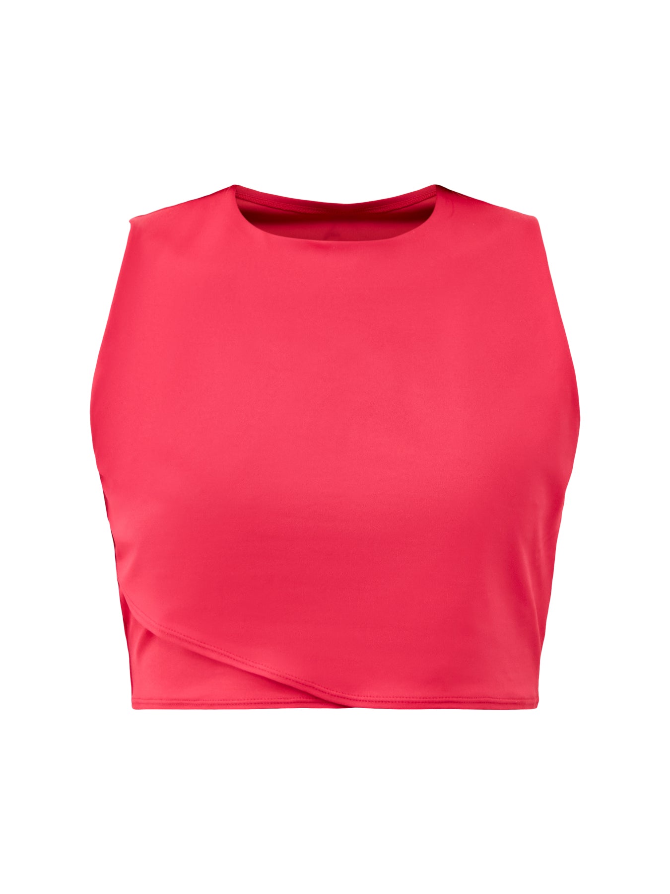 All Day Cropped Wrap Tank Top Red