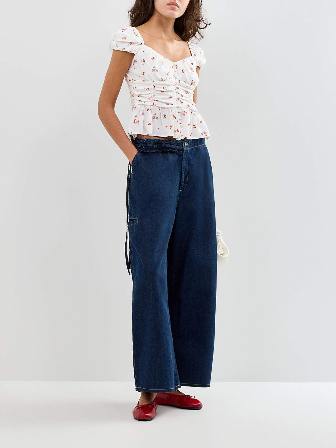 Caia Ruched Top White