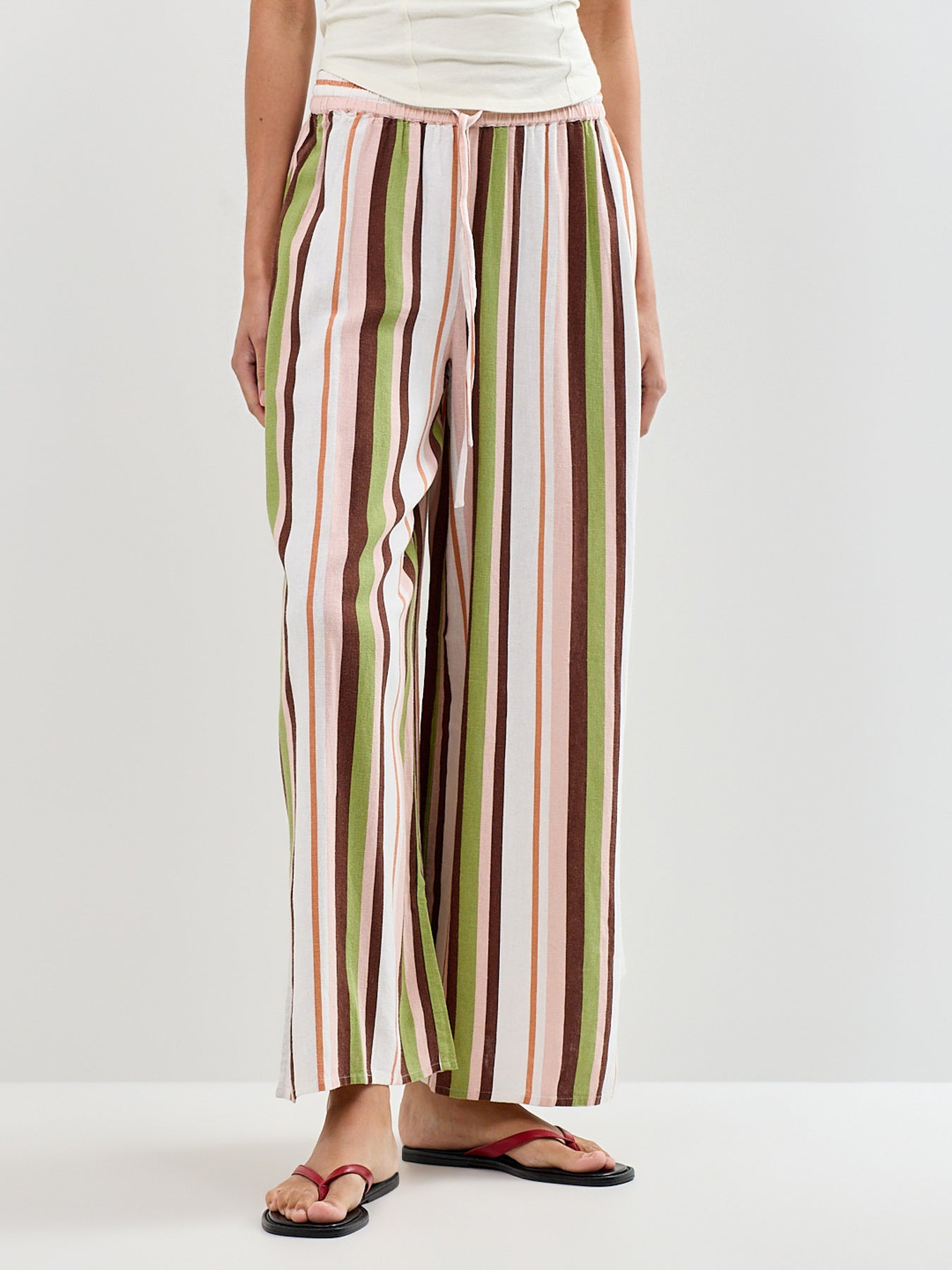 Elstow Wide Leg Trousers Striped