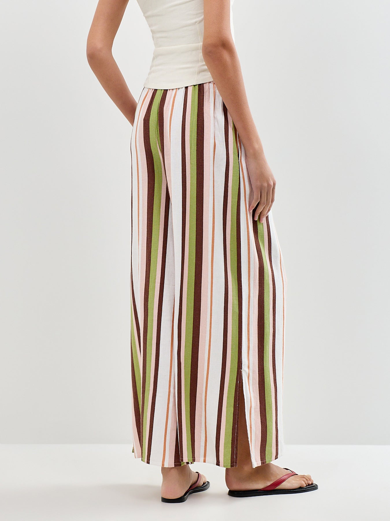 Elstow Wide Leg Trousers Striped