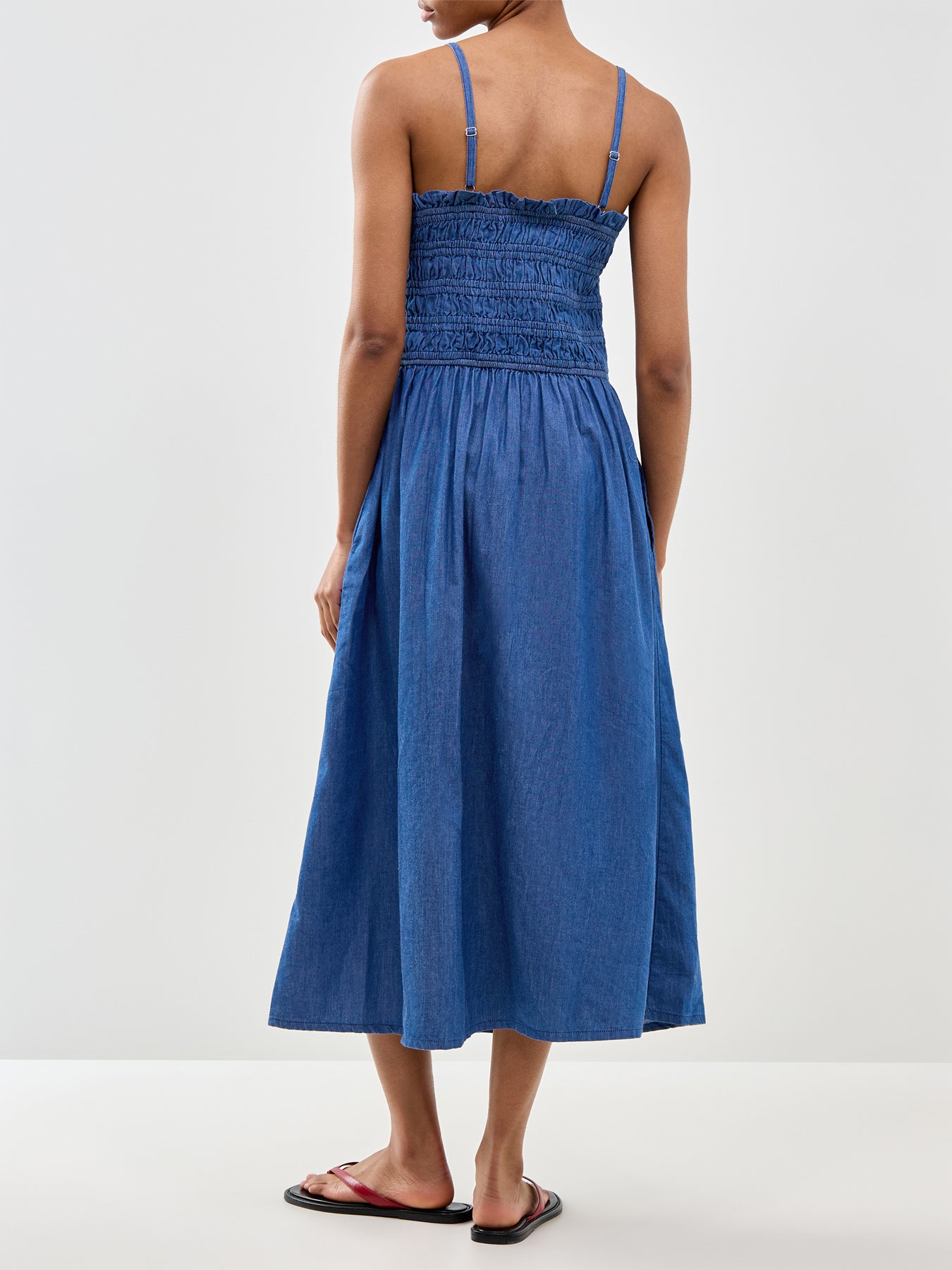 Faith Denim Midi Dress Blue