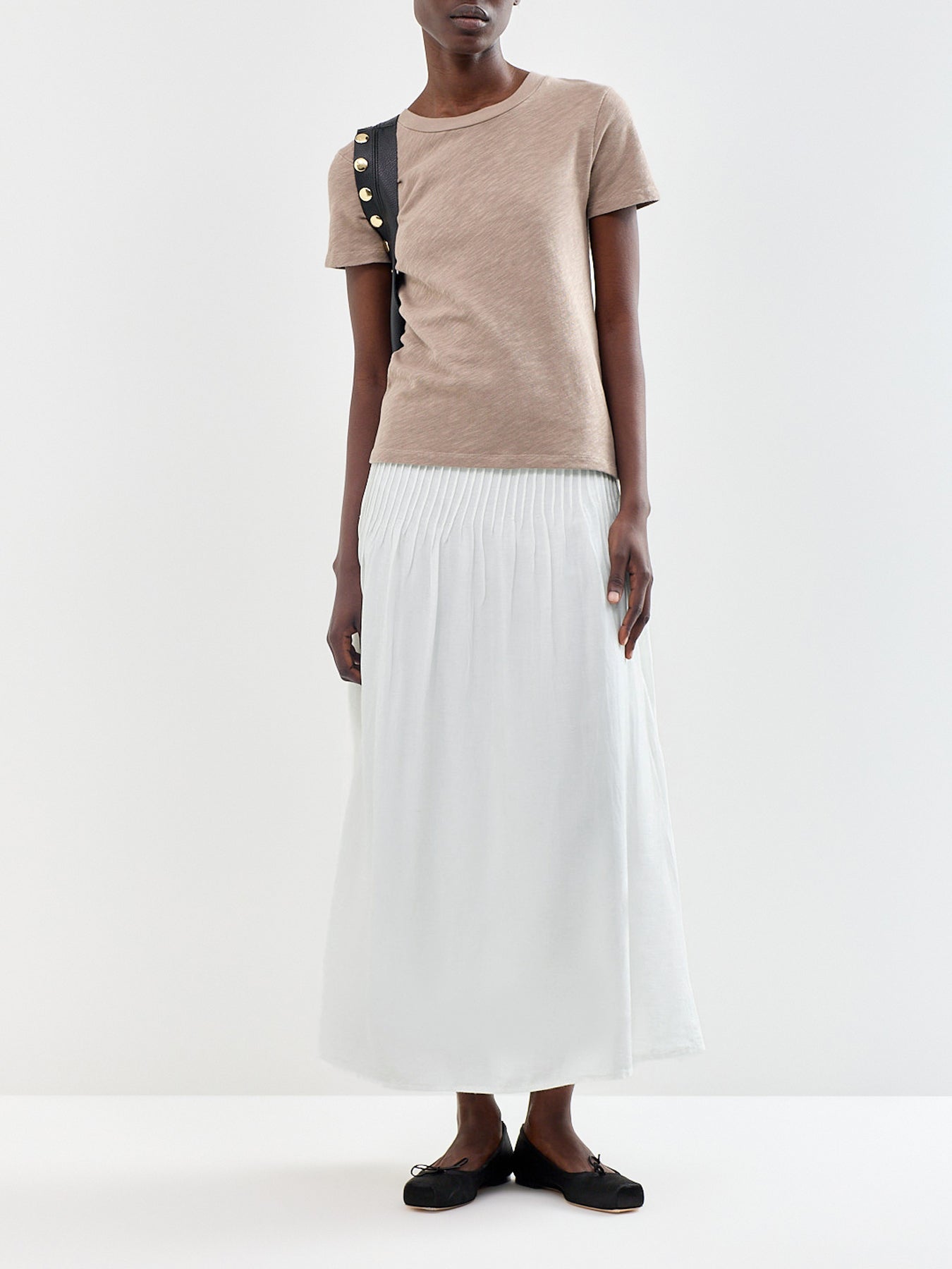 Harriet Pintuck Maxi Skirt White