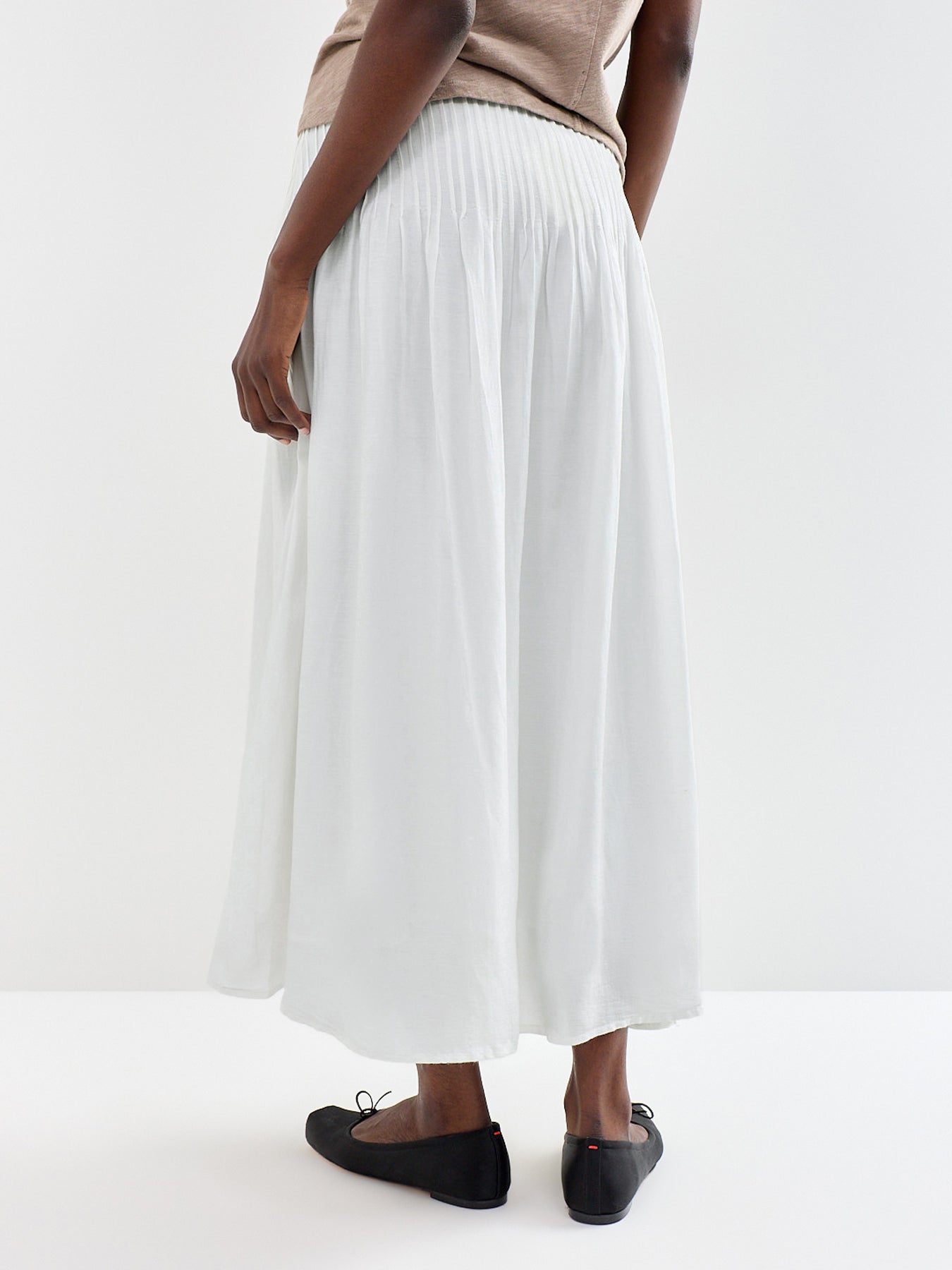 Harriet Pintuck Maxi Skirt White