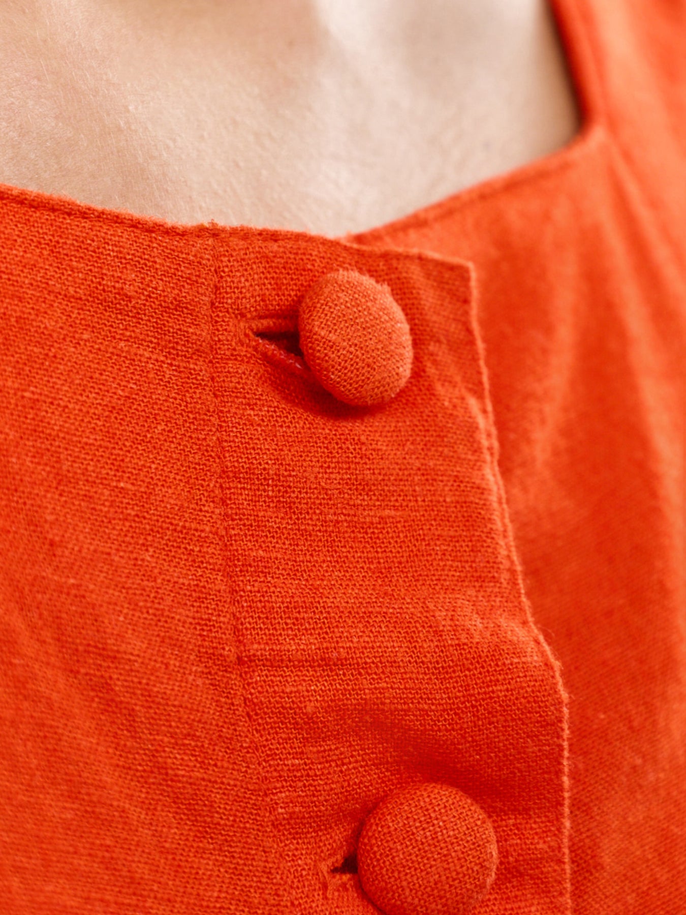 Sammie Button Front Tank Orange