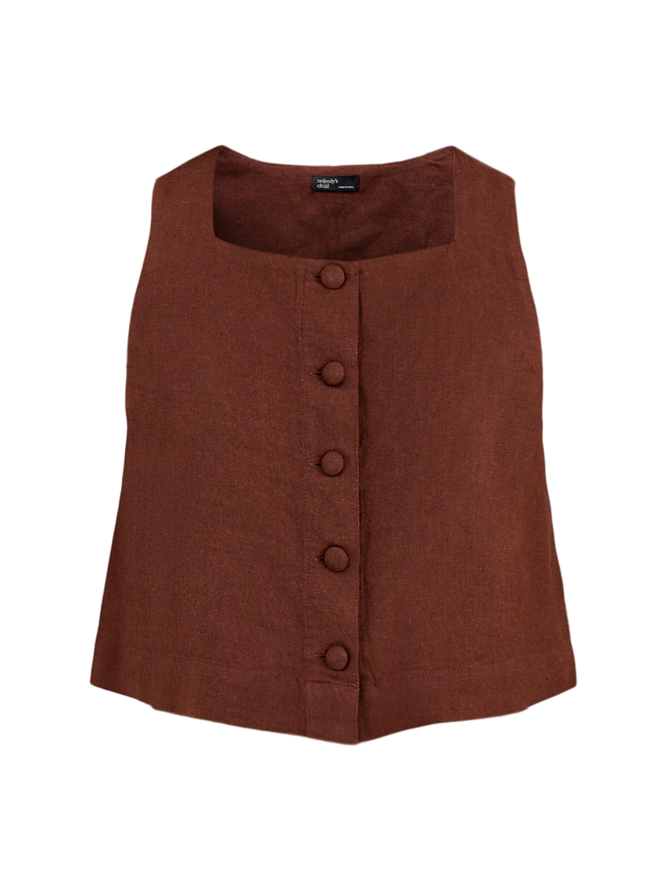 Sammie Button Front Tank Brown