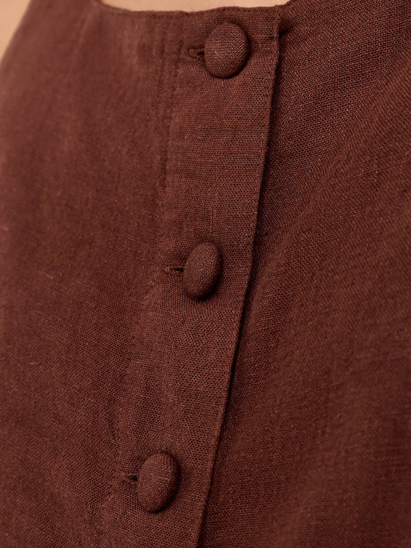 Sammie Button Front Tank Brown