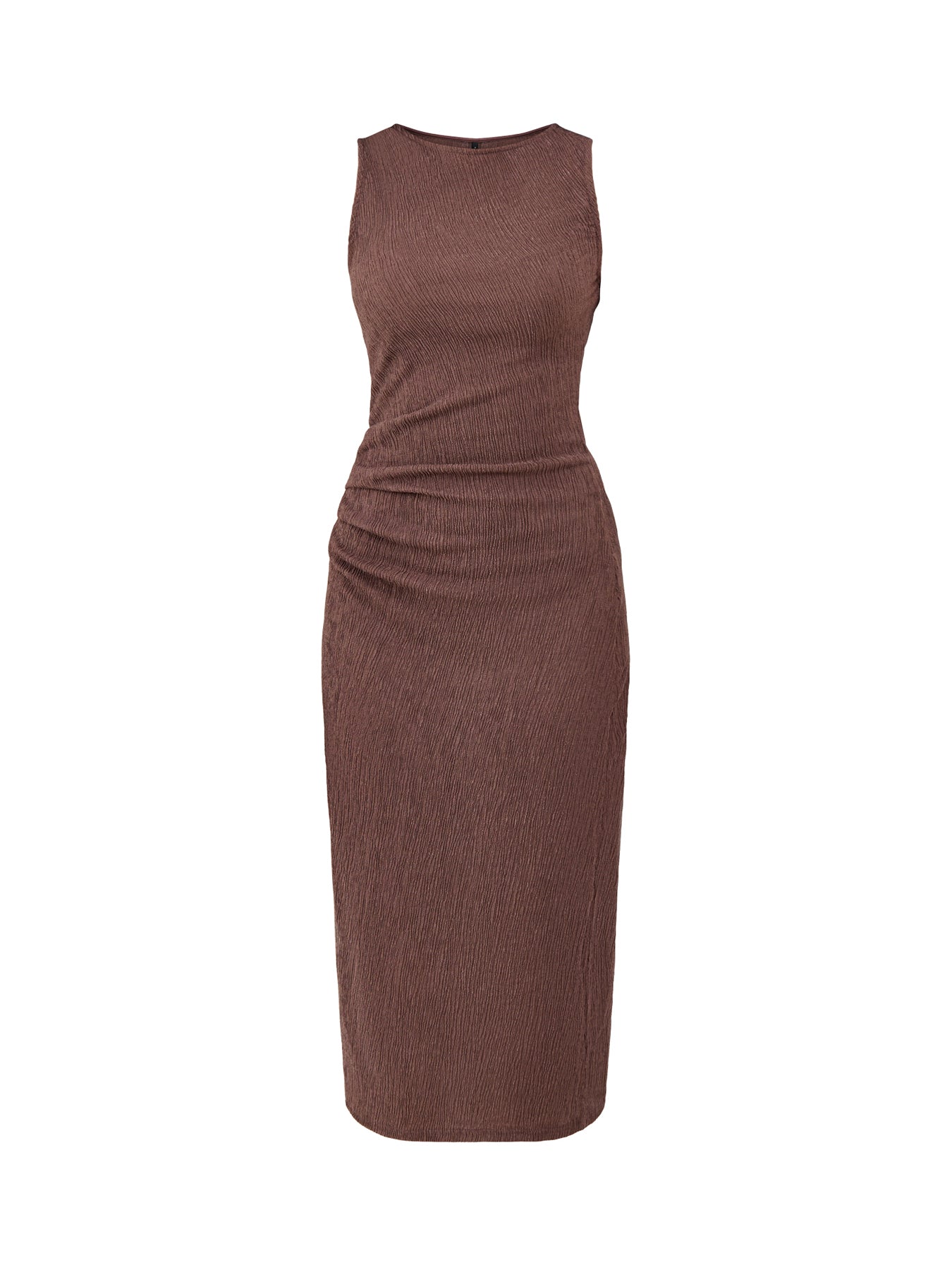 Ava Sleeveless Midi Dress Brown