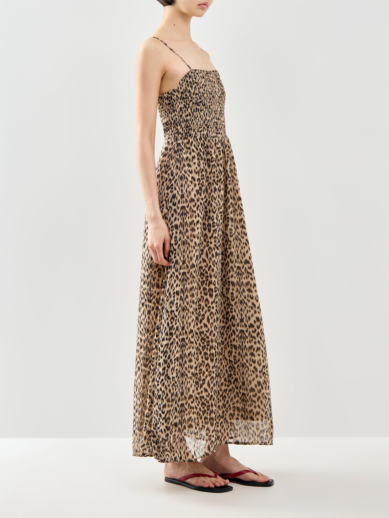 Elena Vikki Strap Midi Dress Brown