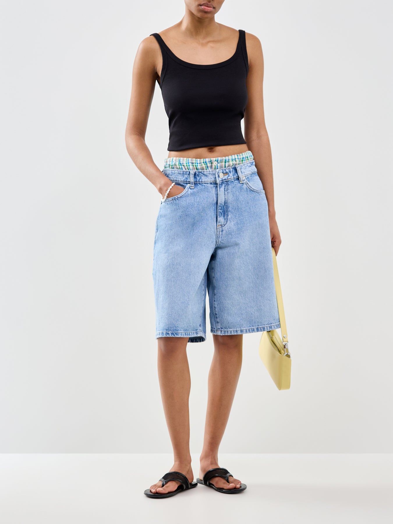 Sonny High Waisted Denim Shorts Blue