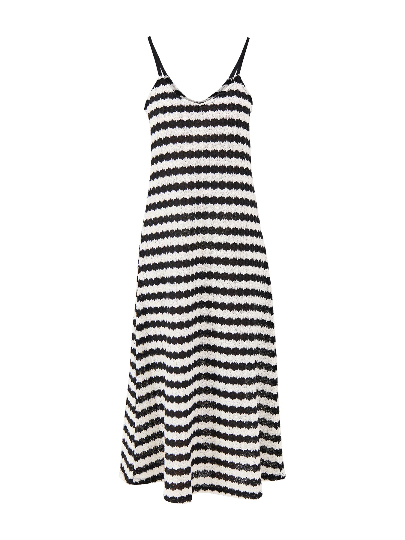 Evara Sleeveless Stripe Midi Dress Print