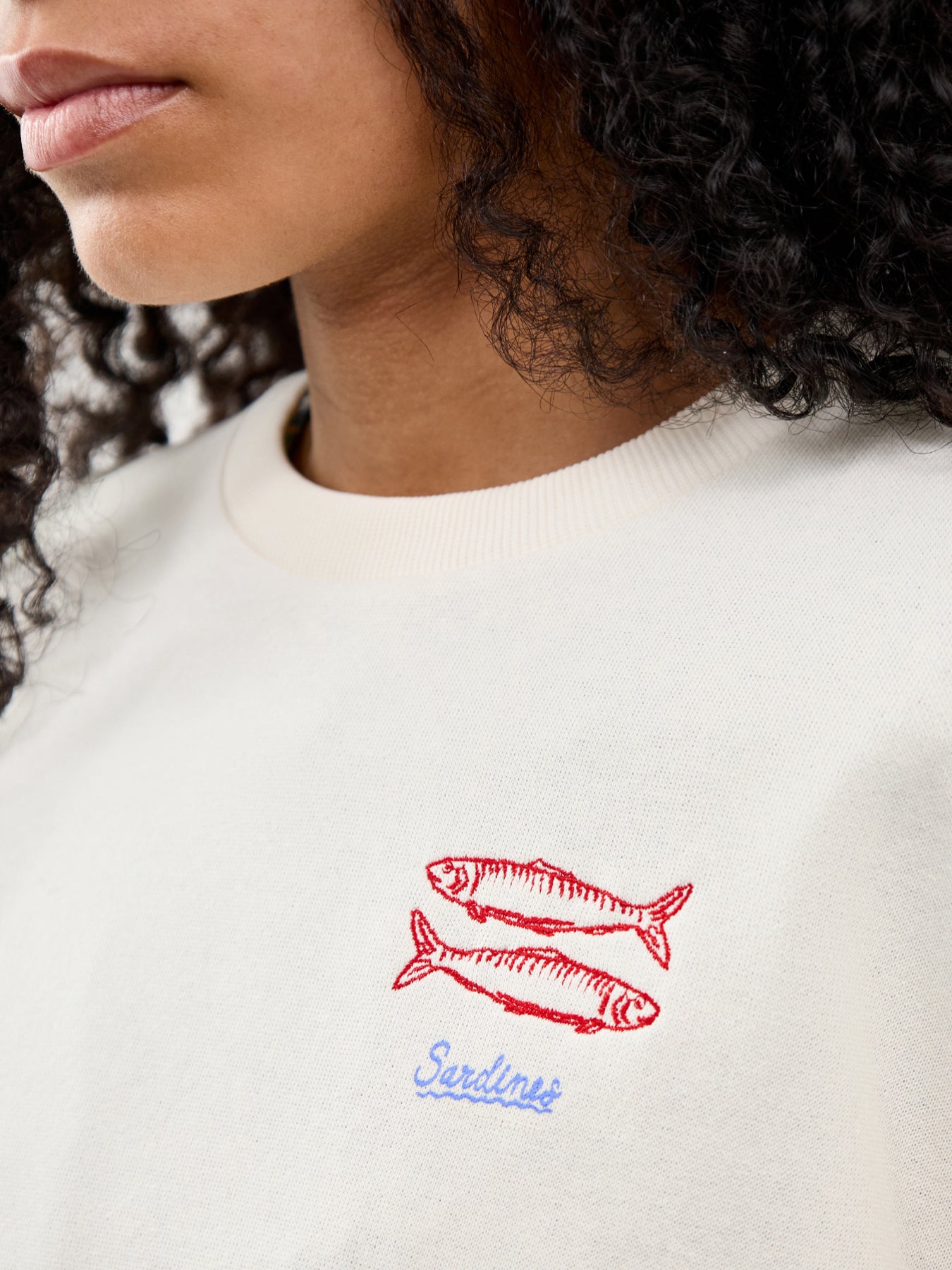Deborah Crew Neck Sweatshirt Cream