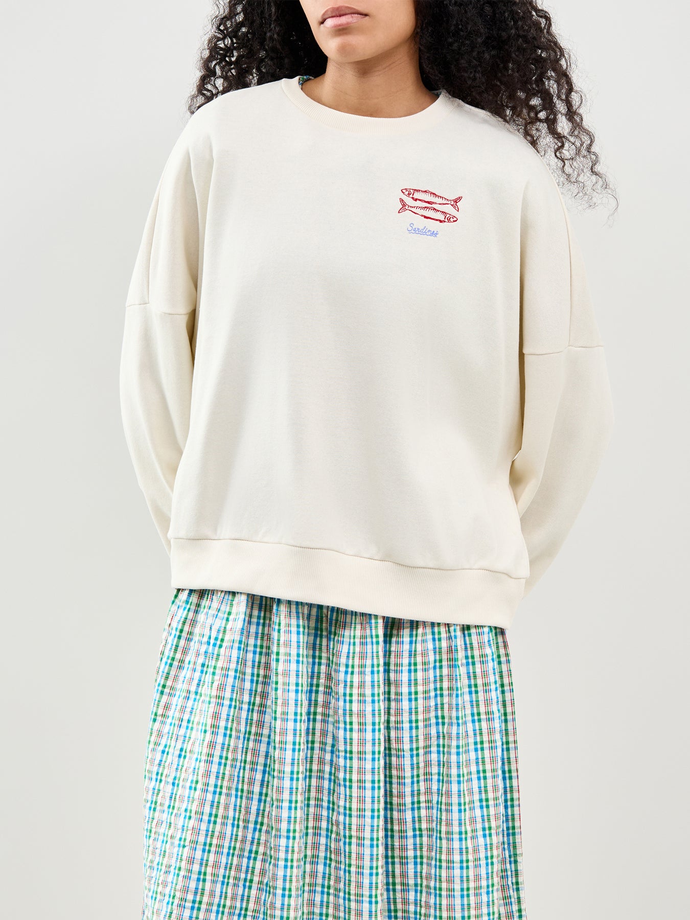 Deborah Crew Neck Sweatshirt Cream