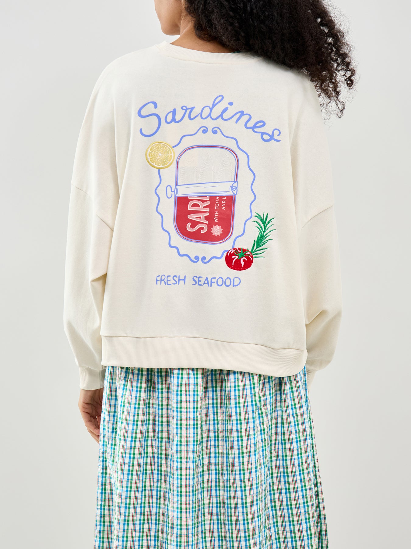 Deborah Crew Neck Sweatshirt Cream