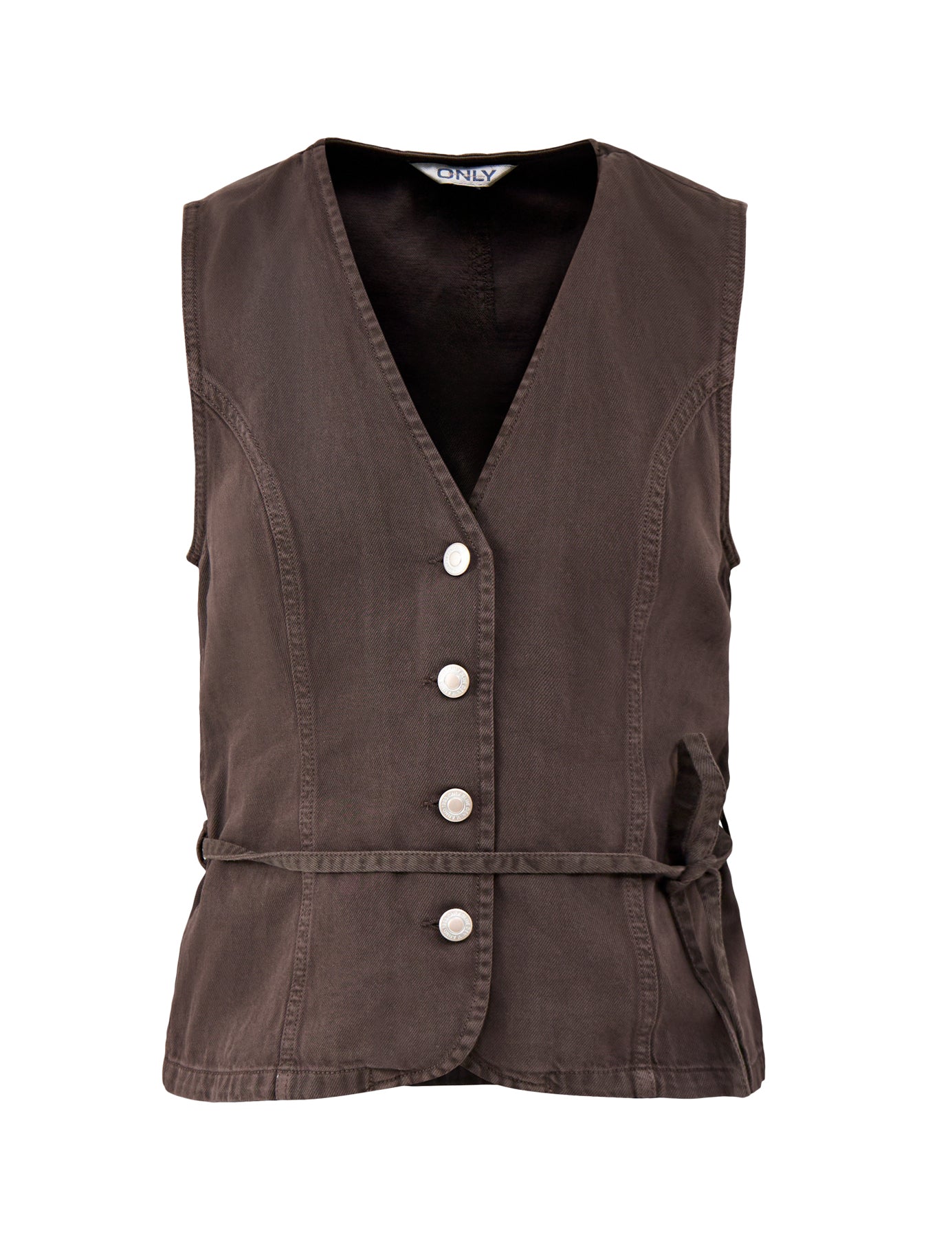 Silla Belted Waistcoat Brown