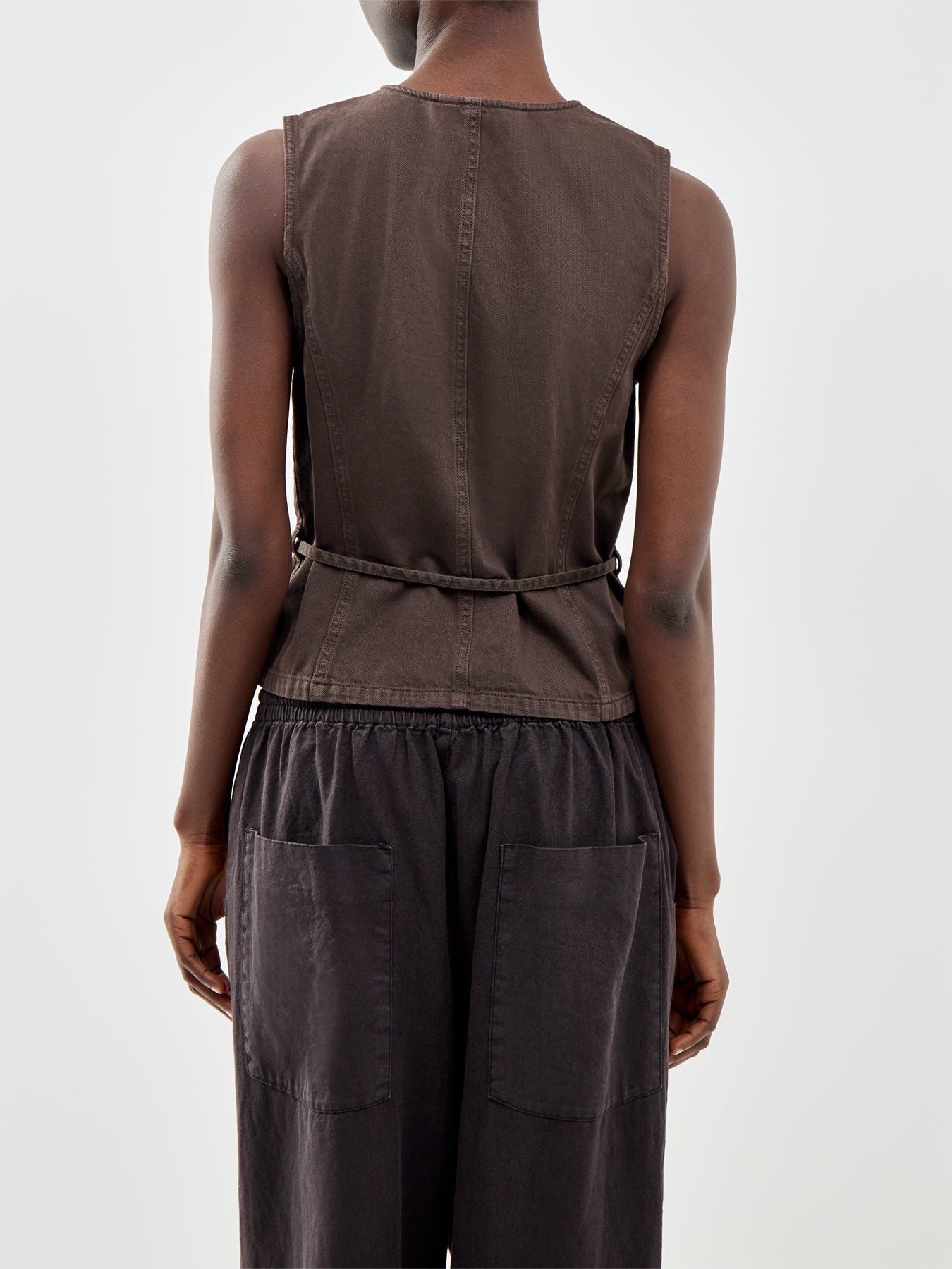 Silla Belted Waistcoat Brown