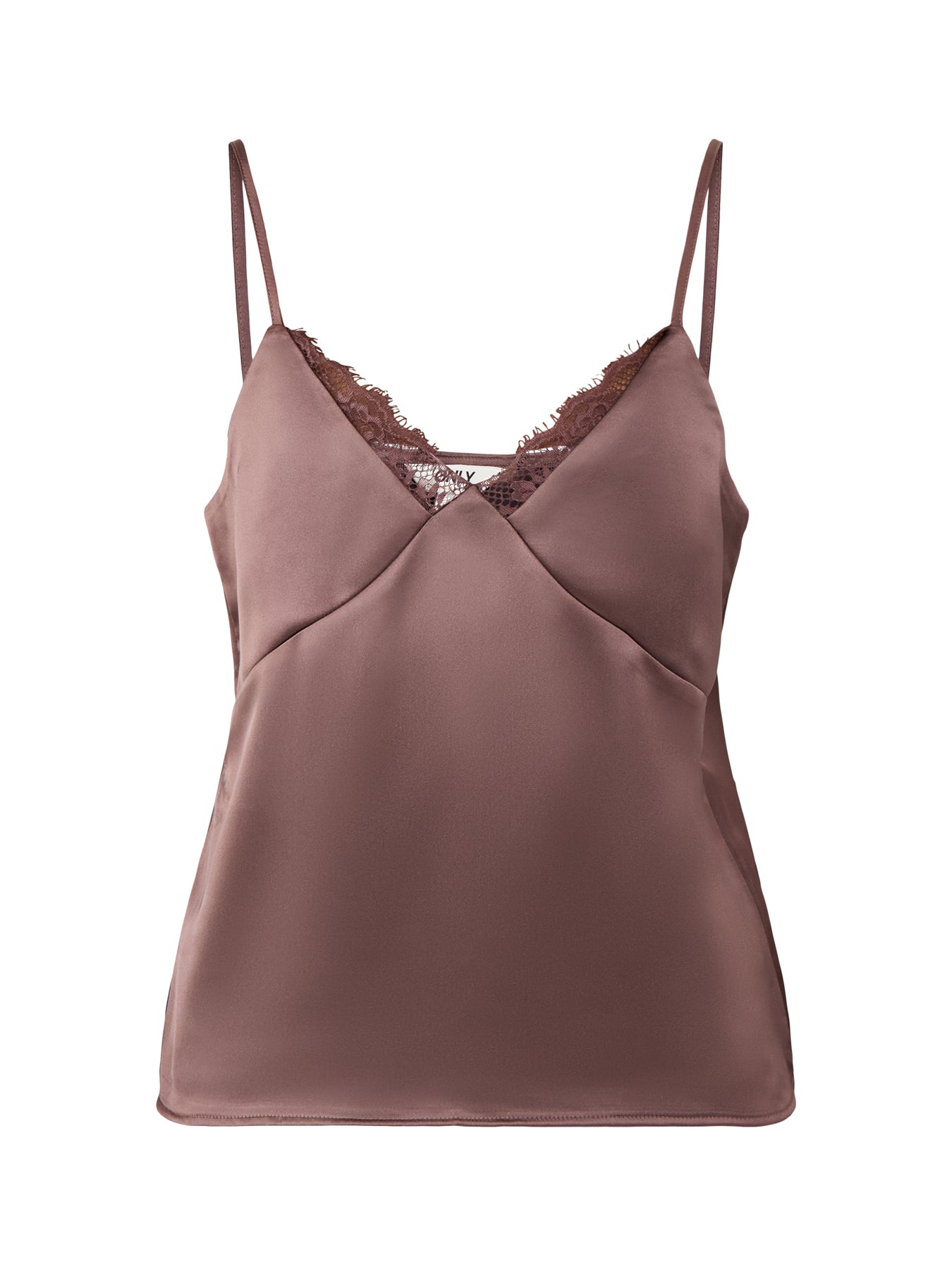 Faraya Lace Satin Top Brown