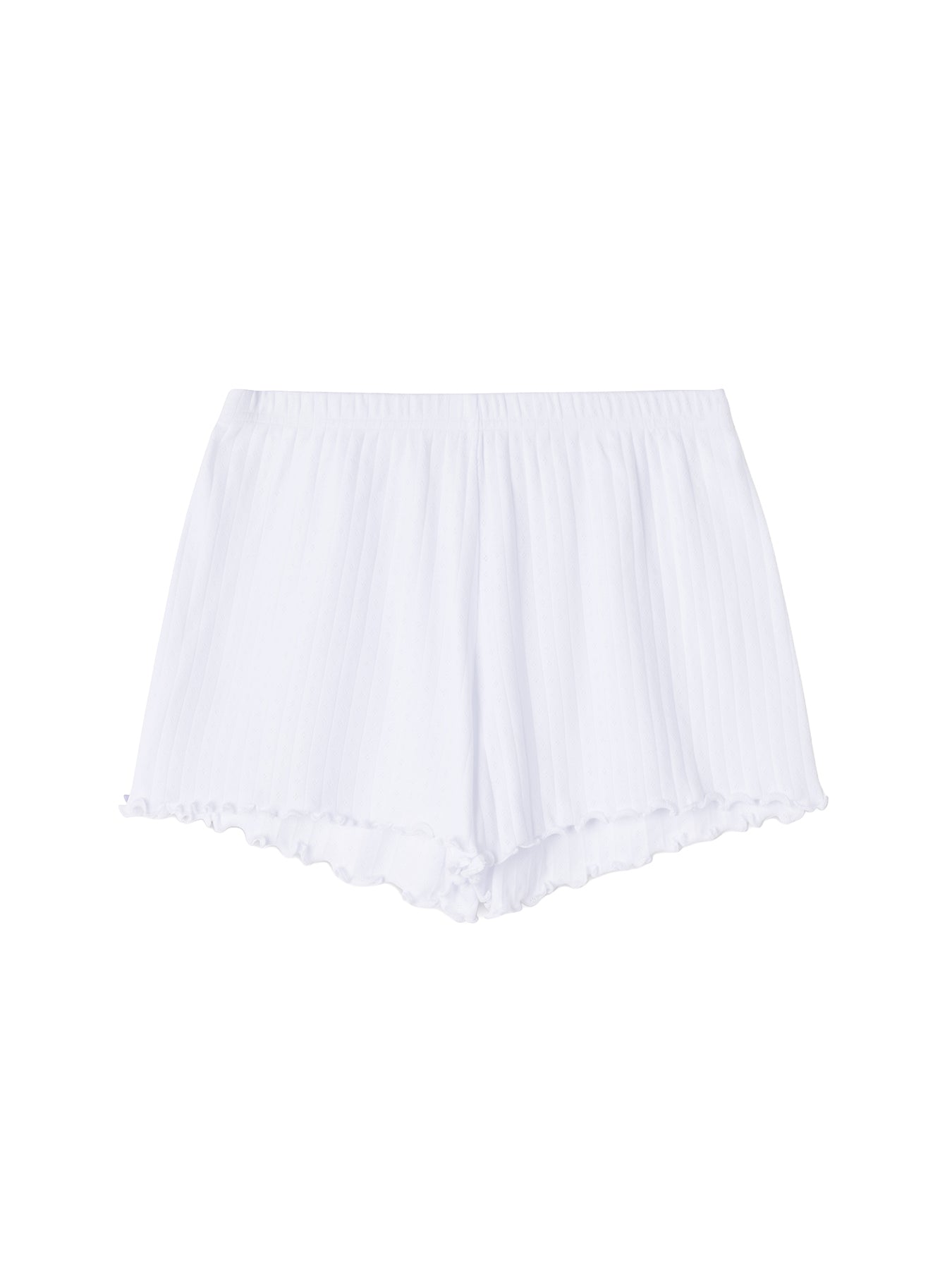 Pointelle Jersey Pyjama Shorts White