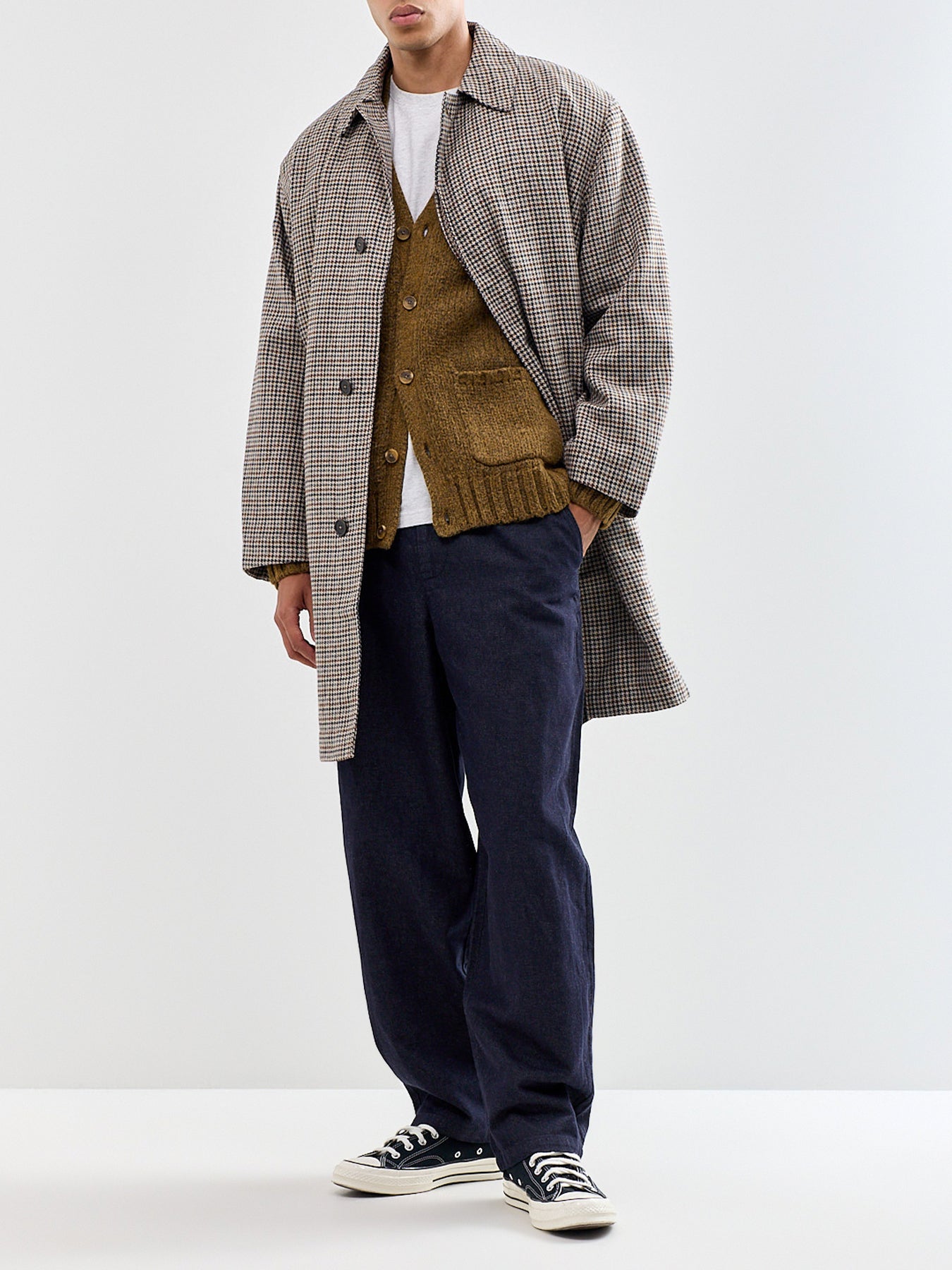 Wool Blend Lester Dogtooth Stan Coat