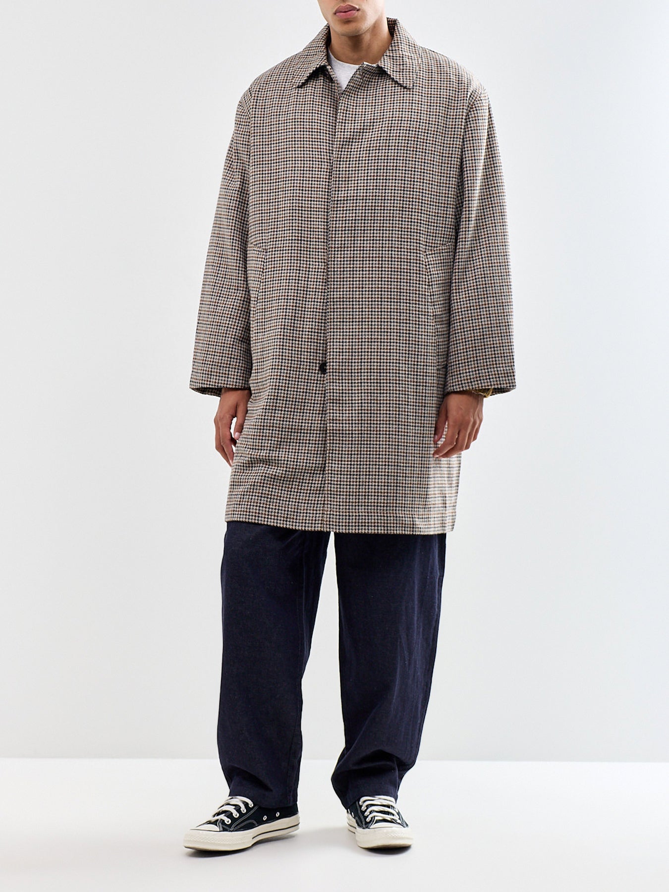 Wool Blend Lester Dogtooth Stan Coat
