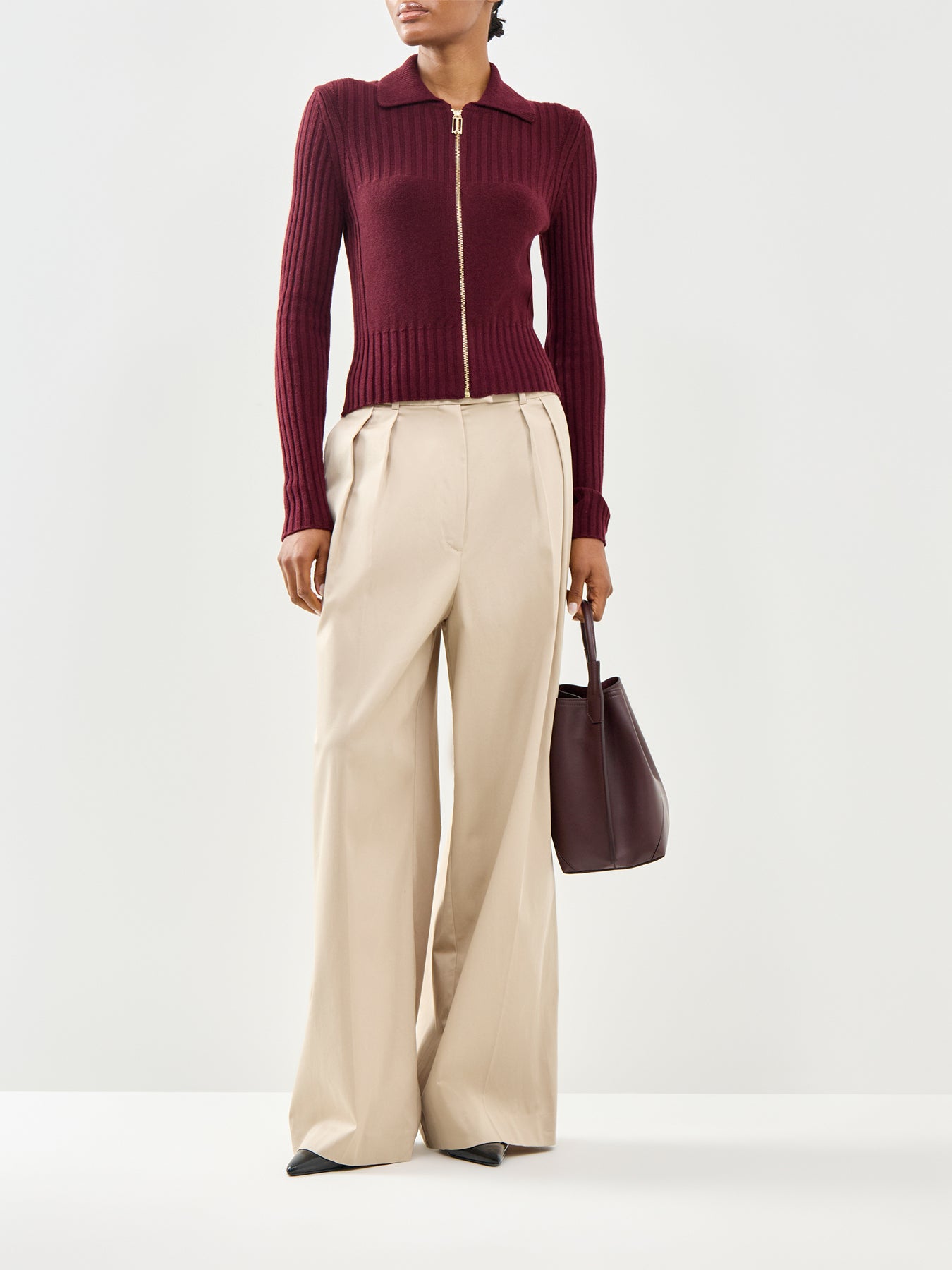 Full Zip Sweatshirt Burgundy