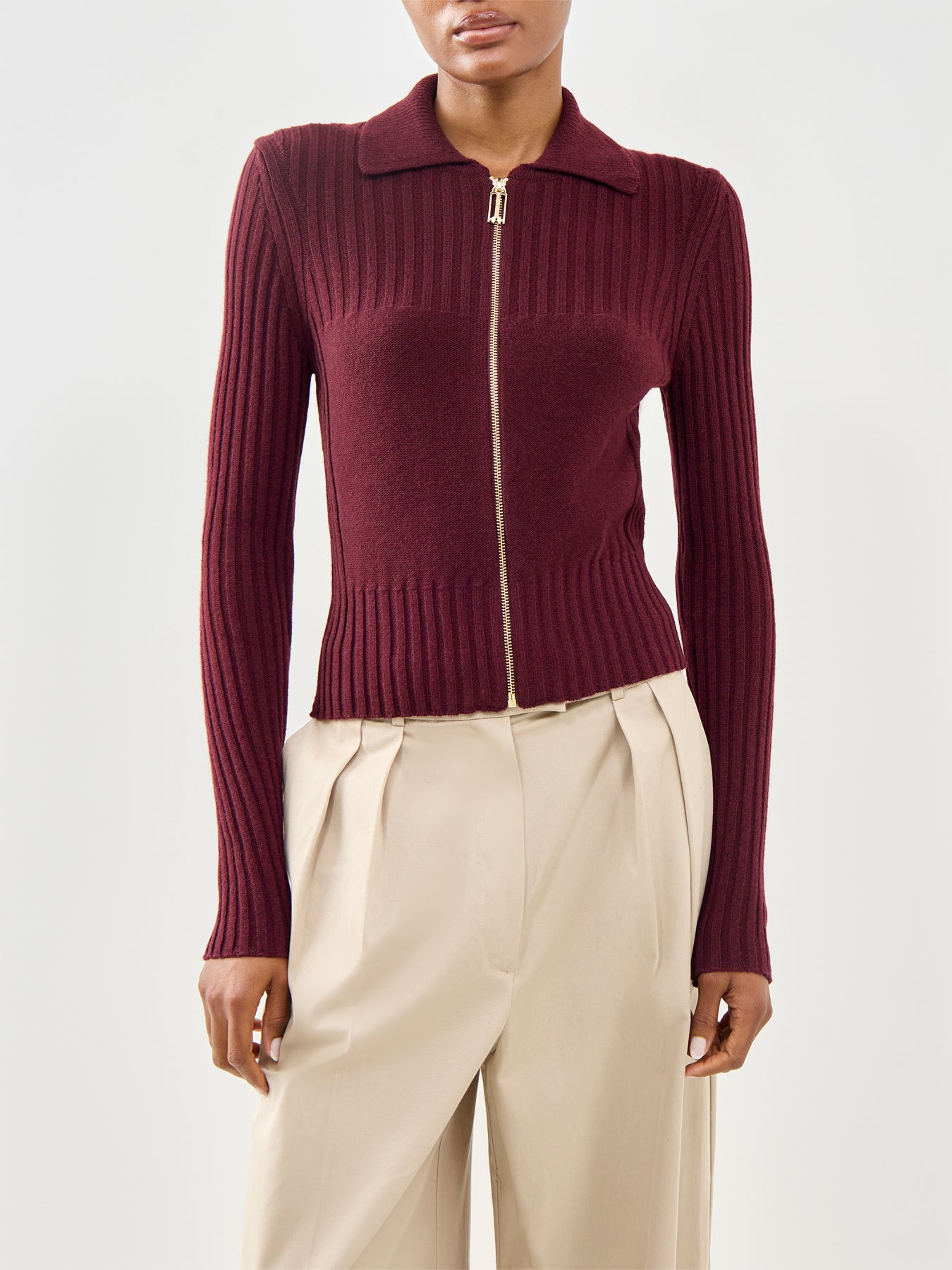 Full Zip Sweatshirt Burgundy