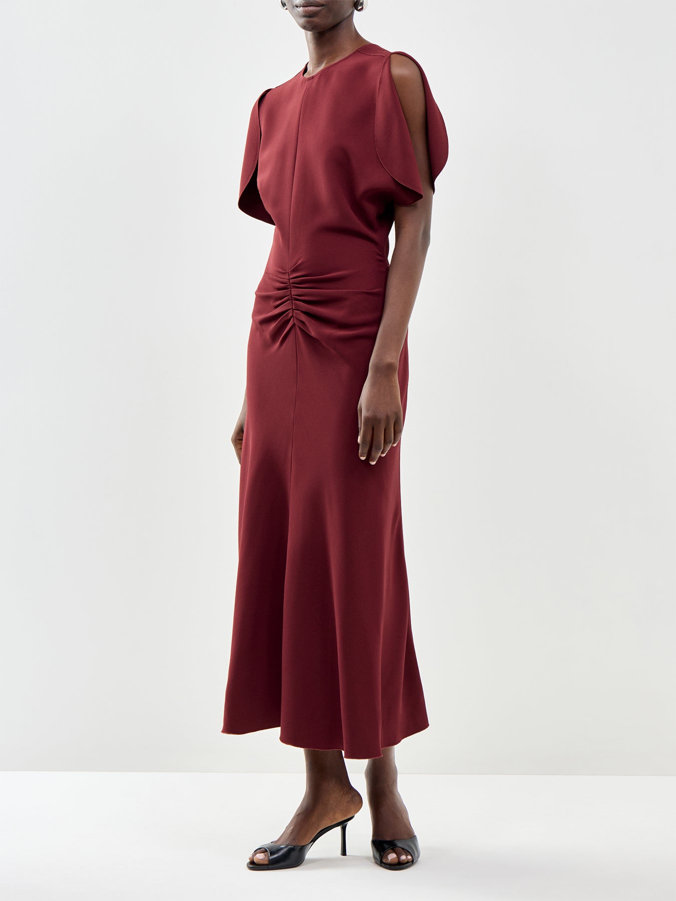 Bela Midi Dress Burgundy