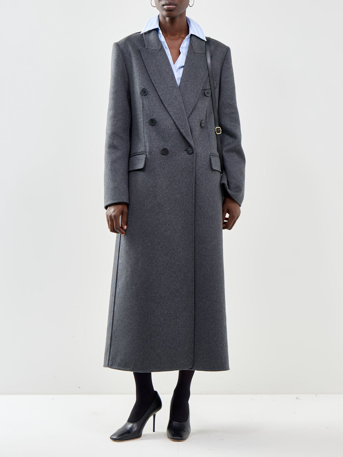 Double Faced Wool Cashmere Overcoat Grey