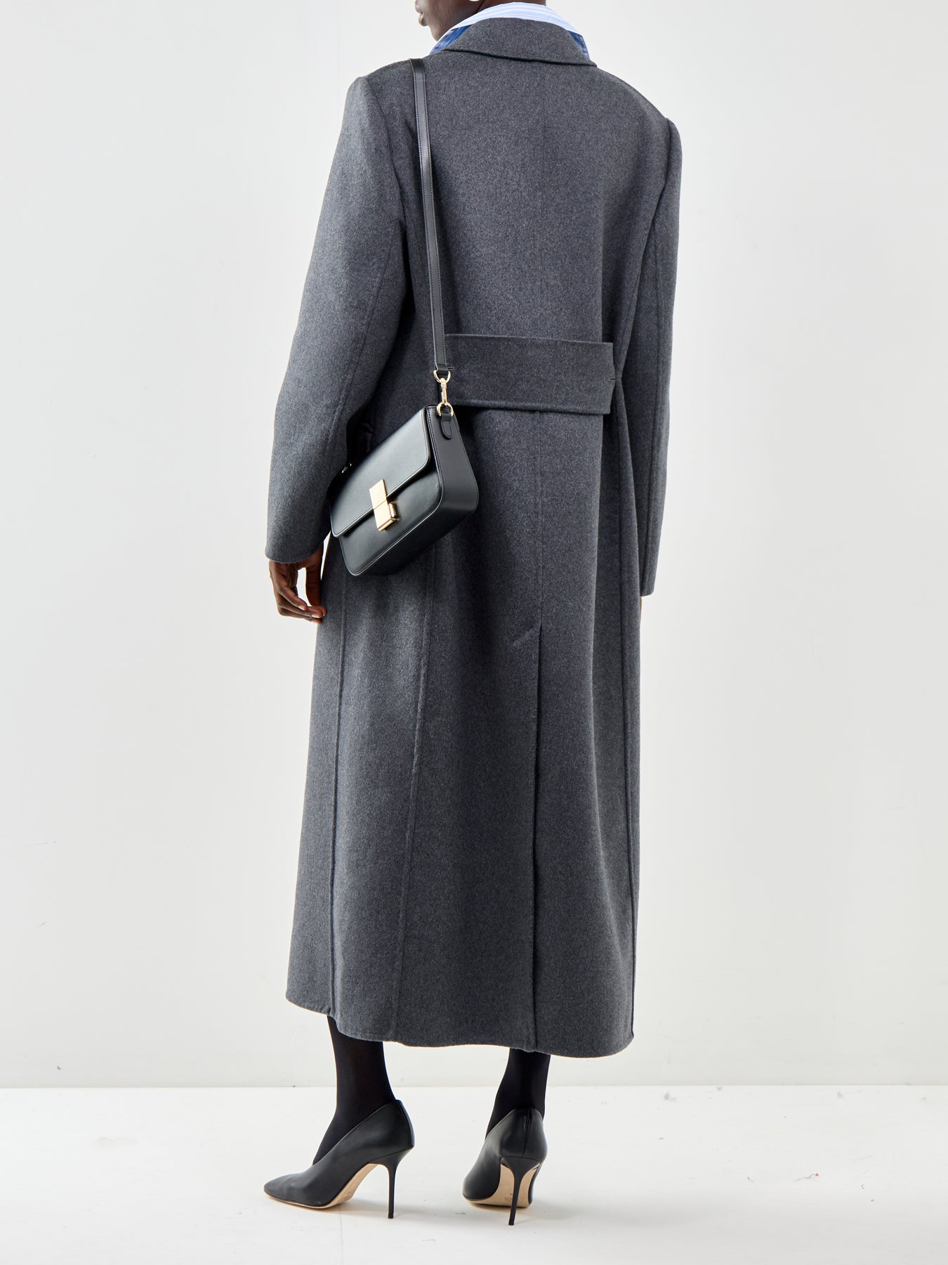 Double Faced Wool Cashmere Overcoat Grey