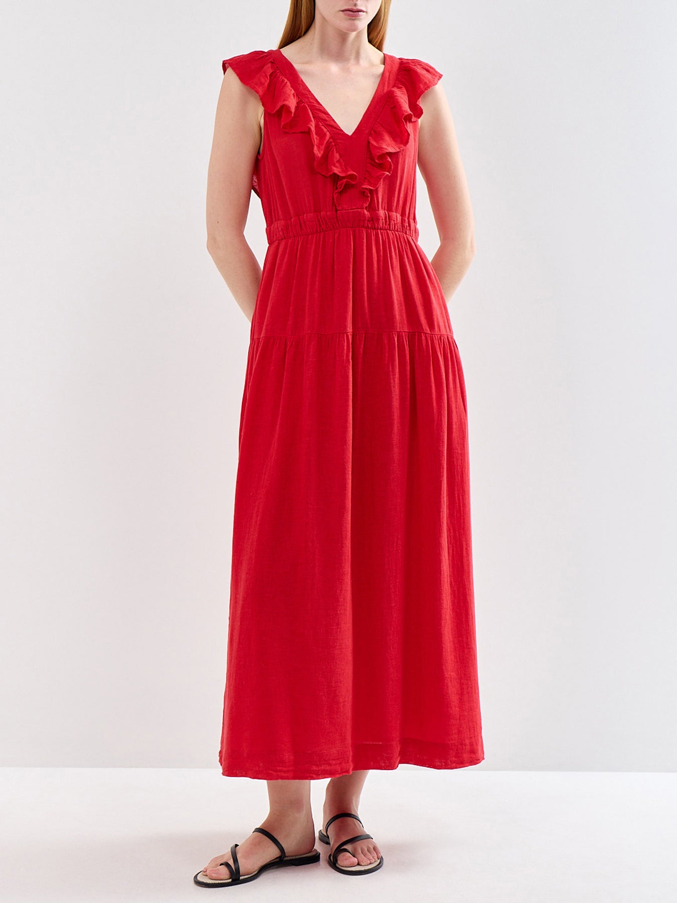 Beaux Dress Tomato Red