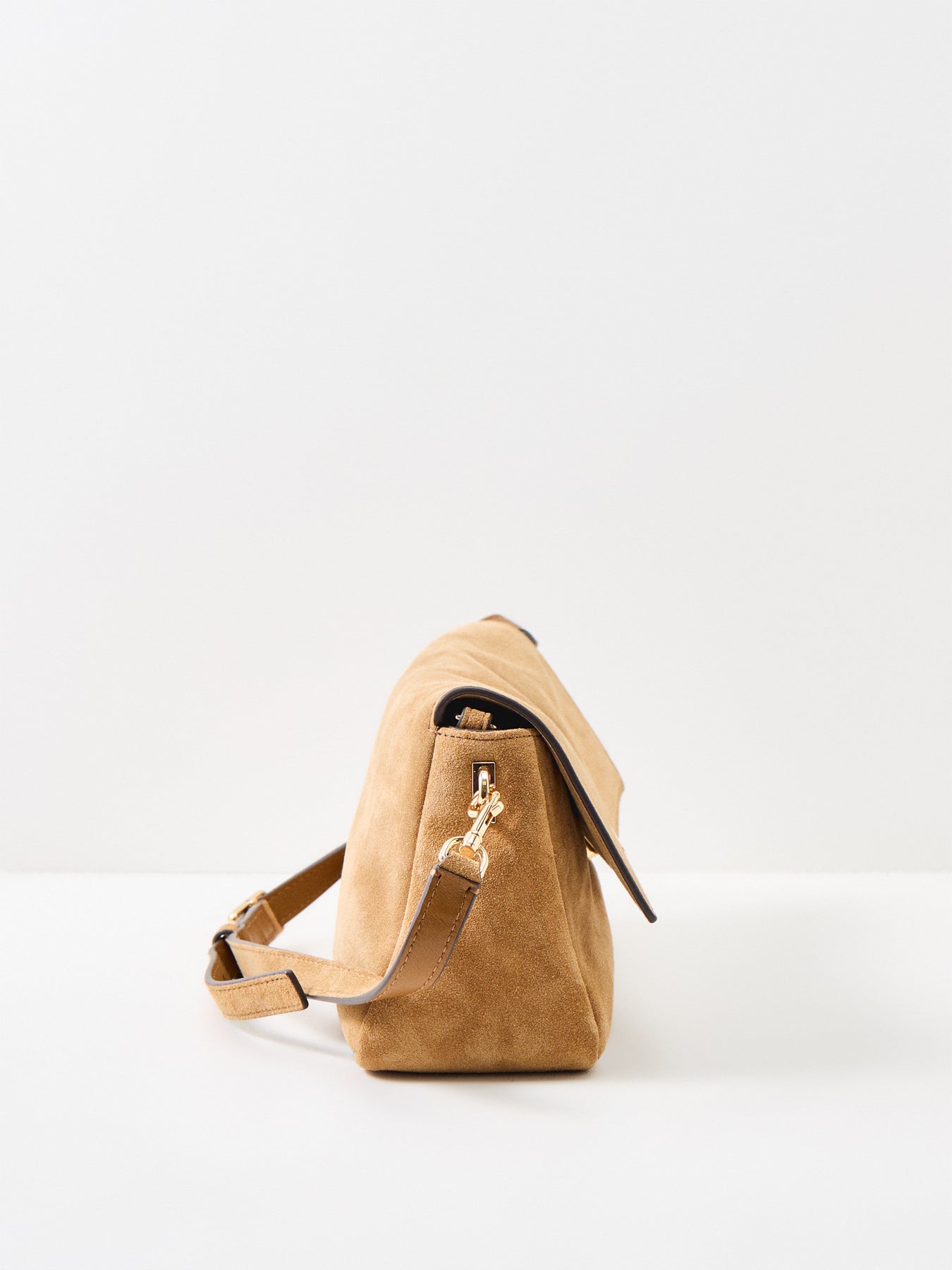 Charlie Suede Small Shoulder Bag Tan