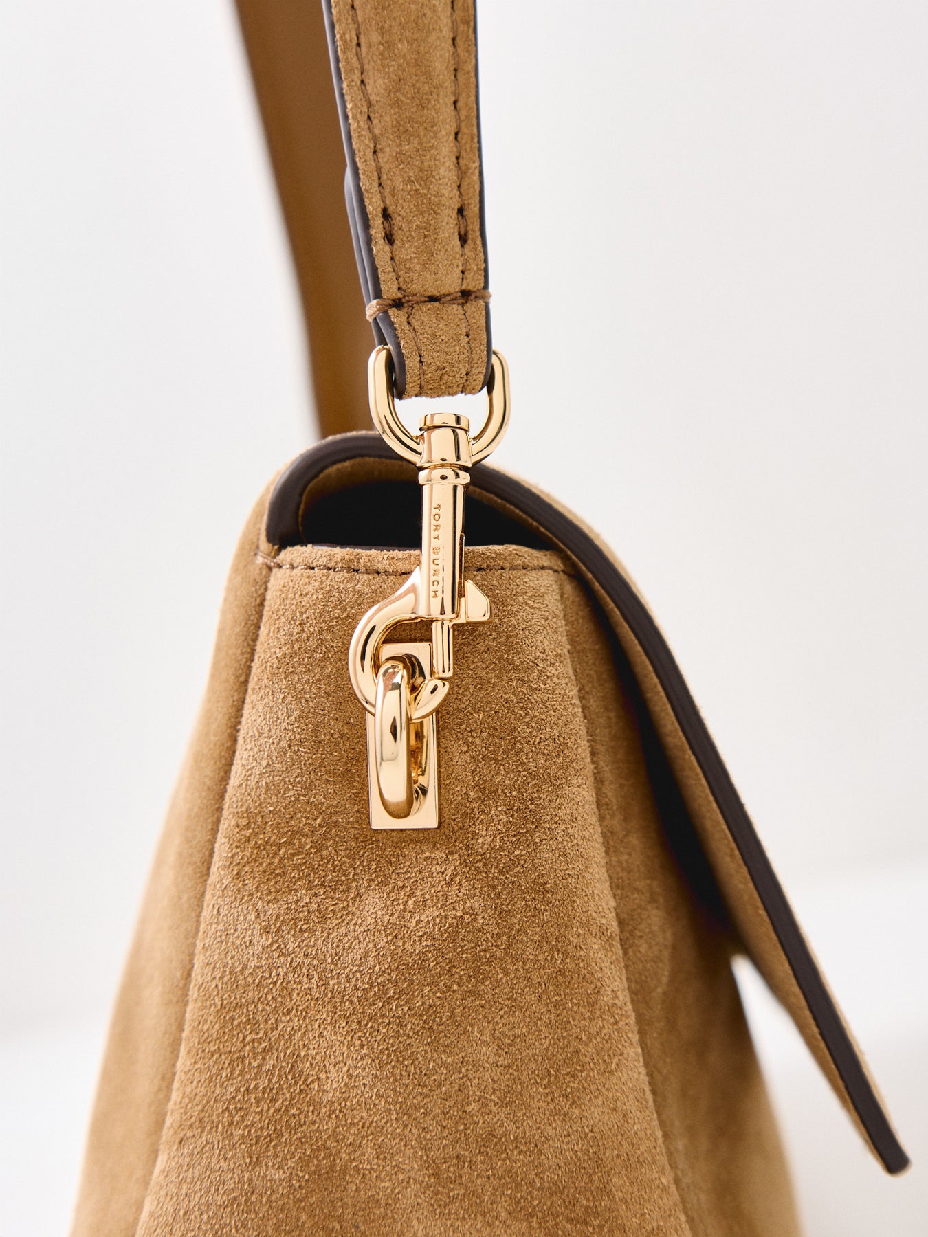 Charlie Suede Small Shoulder Bag Tan