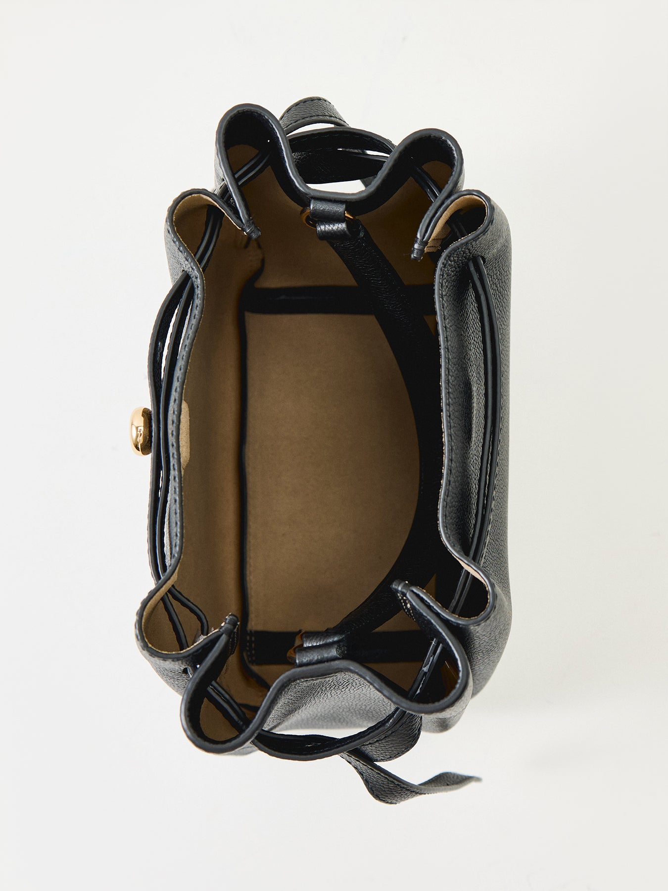 Romy Medium Leather Bucket Bag Black